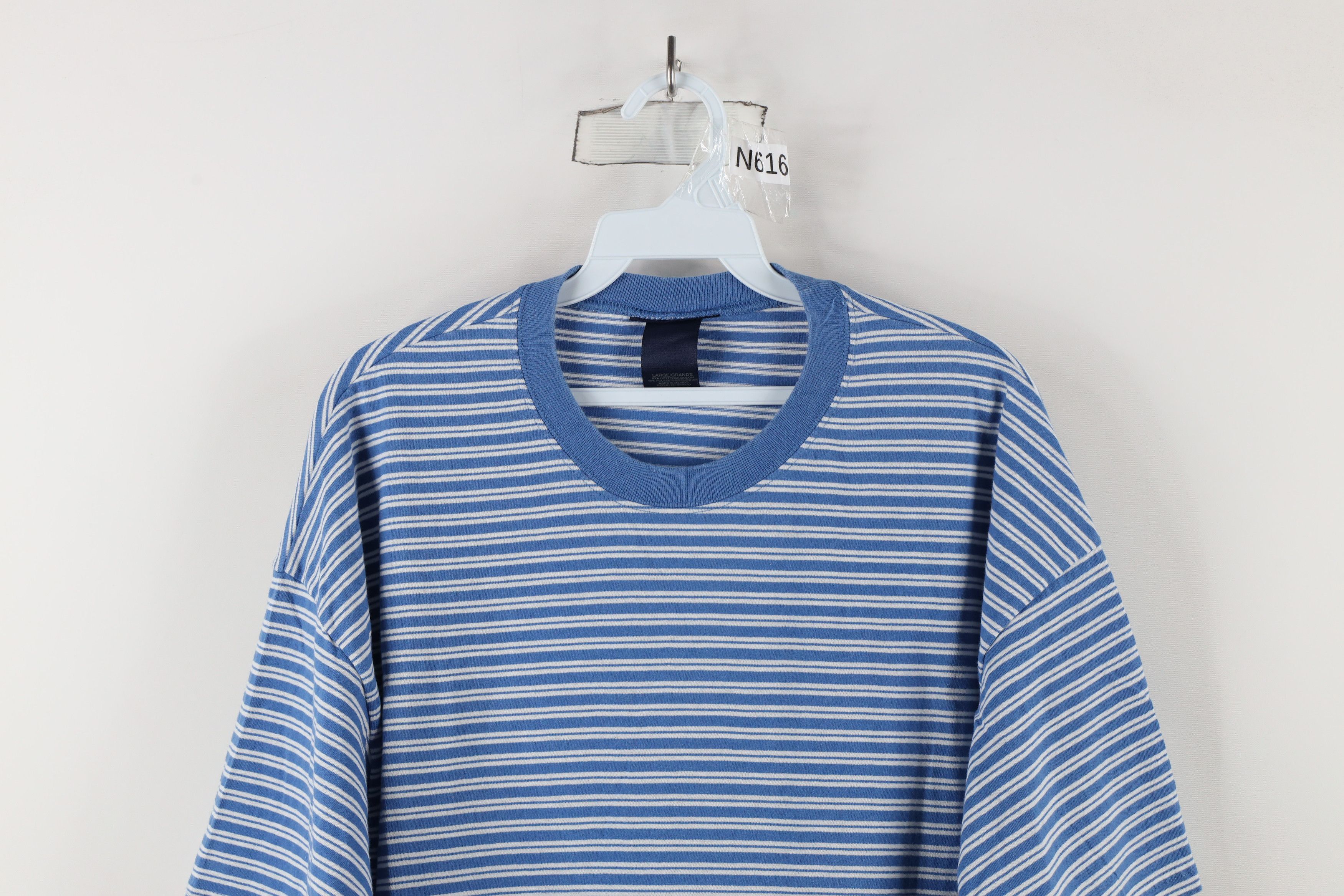 Vintage Vintage 90s Streetwear Striped Short Sleeve T-Shirt Blue Size US L / EU 52-54 / 3 - 2 Thumbnail