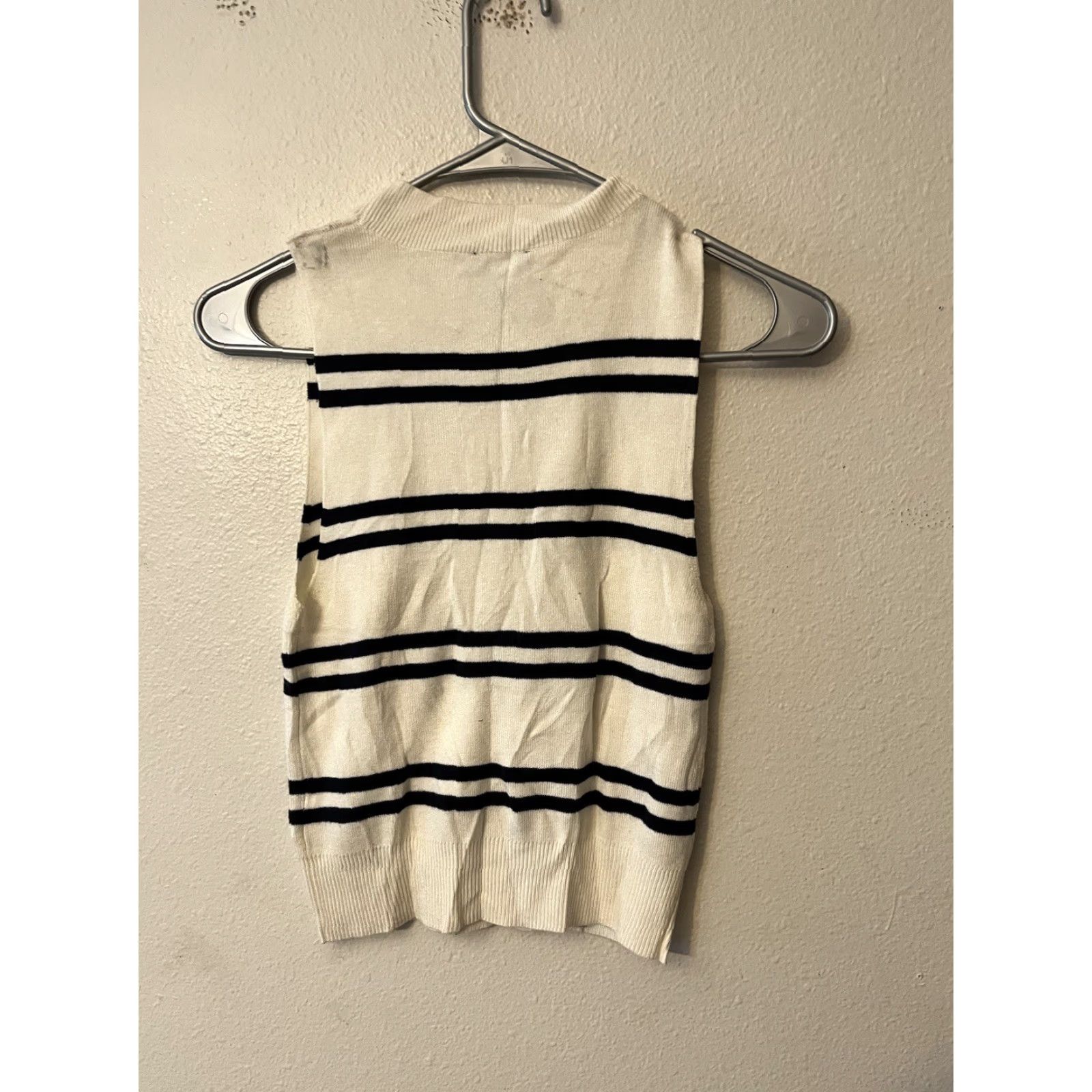 Express Express Women's Striped Mock Neck Sleeveless Cropped Sweater S Size S / US 4 / IT 40 - 3 Thumbnail