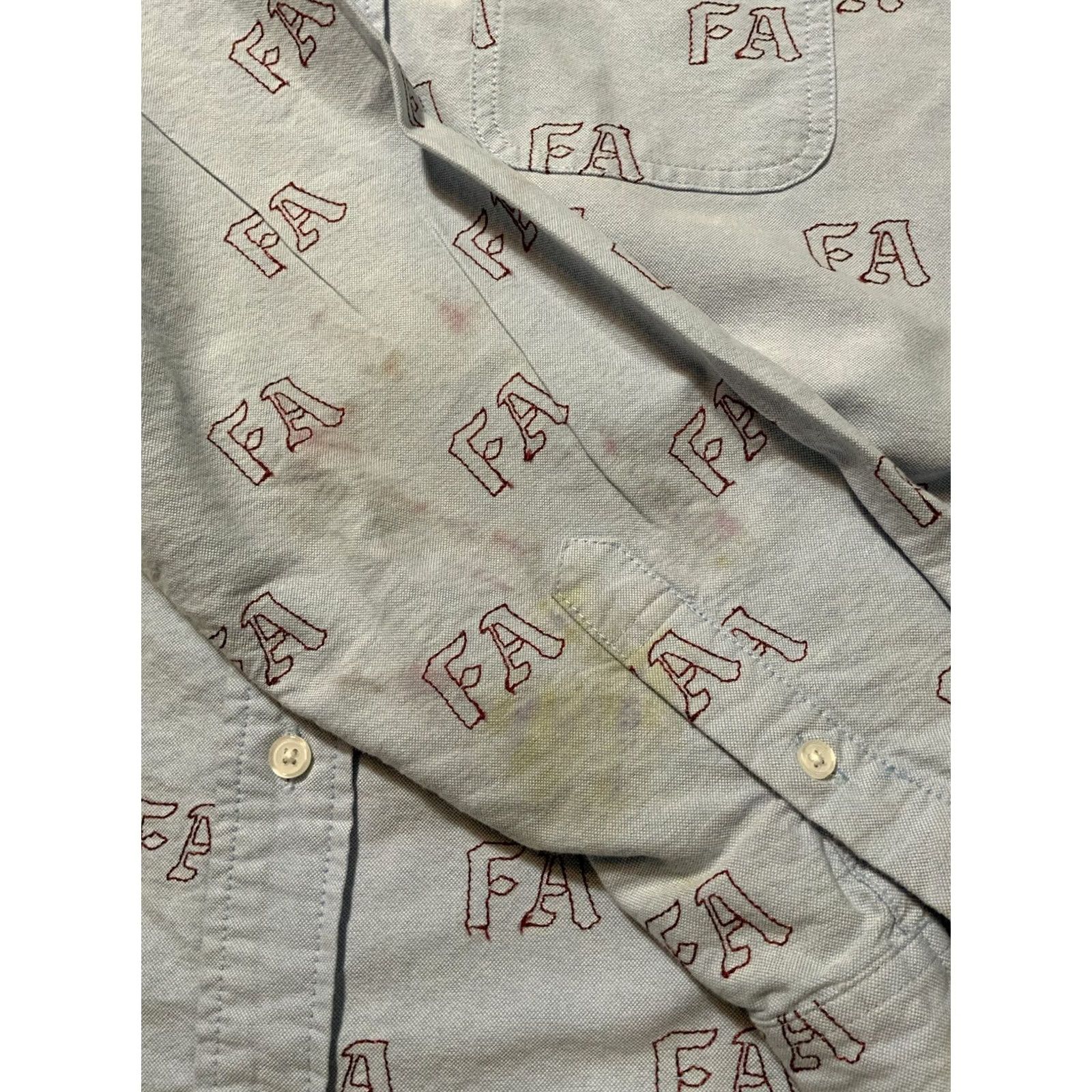 Fucking Awesome Fucking Awesome FA Oxford Blue One Pocket Button Down L/S Shirt Sz. L Mens Size US L / EU 52-54 / 3 - 6 Thumbnail
