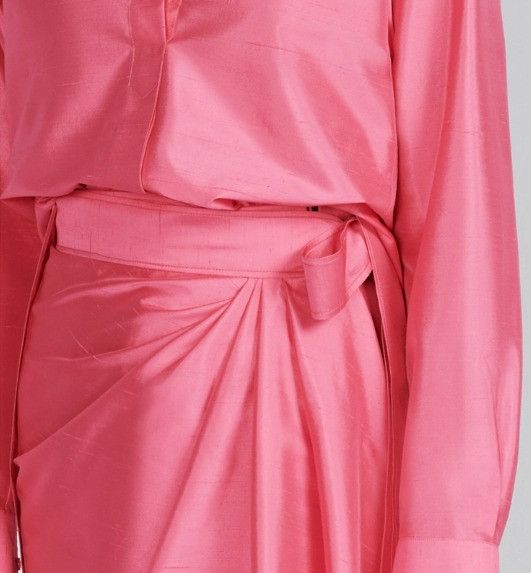 Dior o1w1db10824 Long Wrap Skirt in Pink Size 26" / US 2 / IT 38 - 7 Thumbnail
