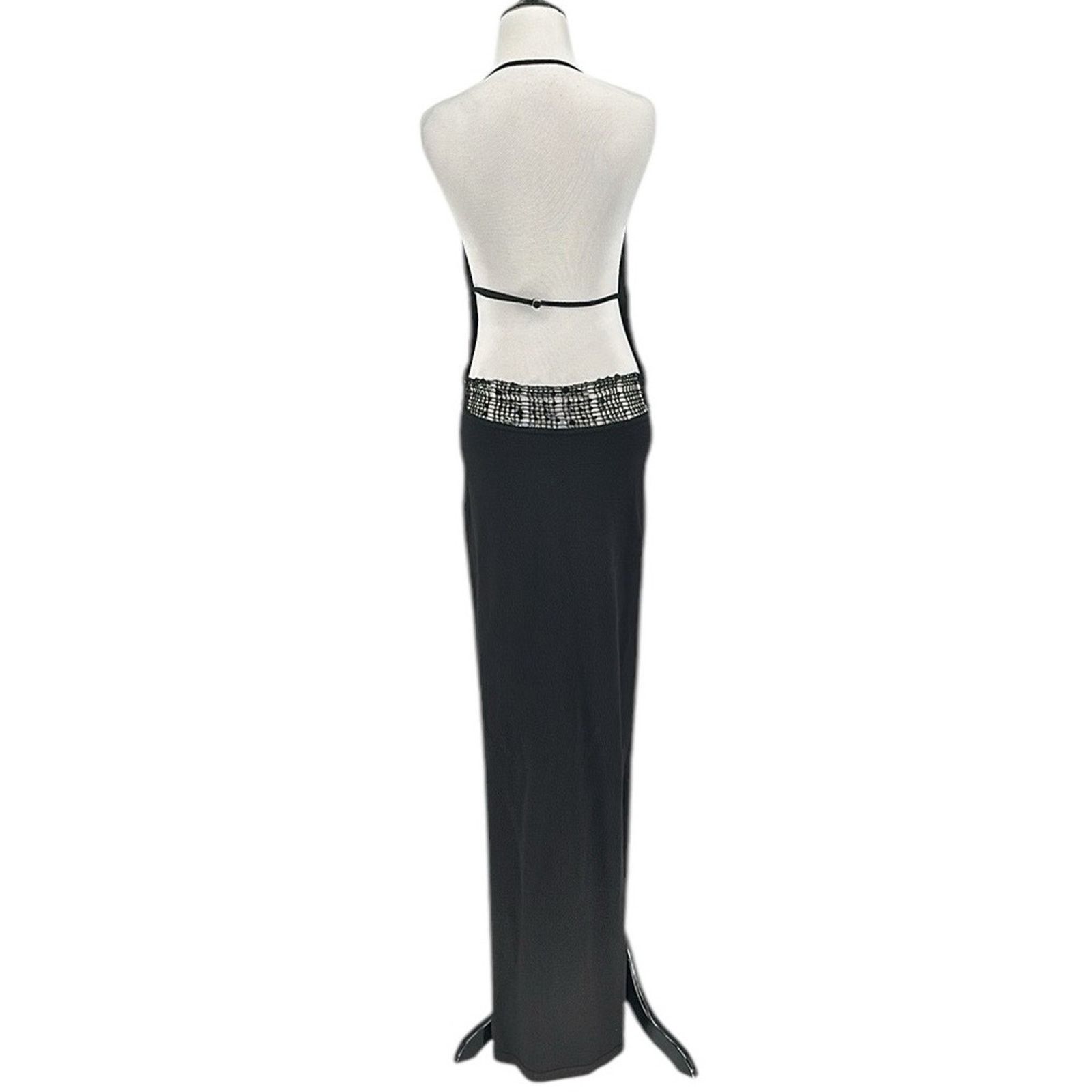 AYA MUSE Aya Muse Alpin Beaded Open Back Halter Dress Black Sz XL NWT Size XL / US 12-14 / IT 48-50 - 4 Thumbnail