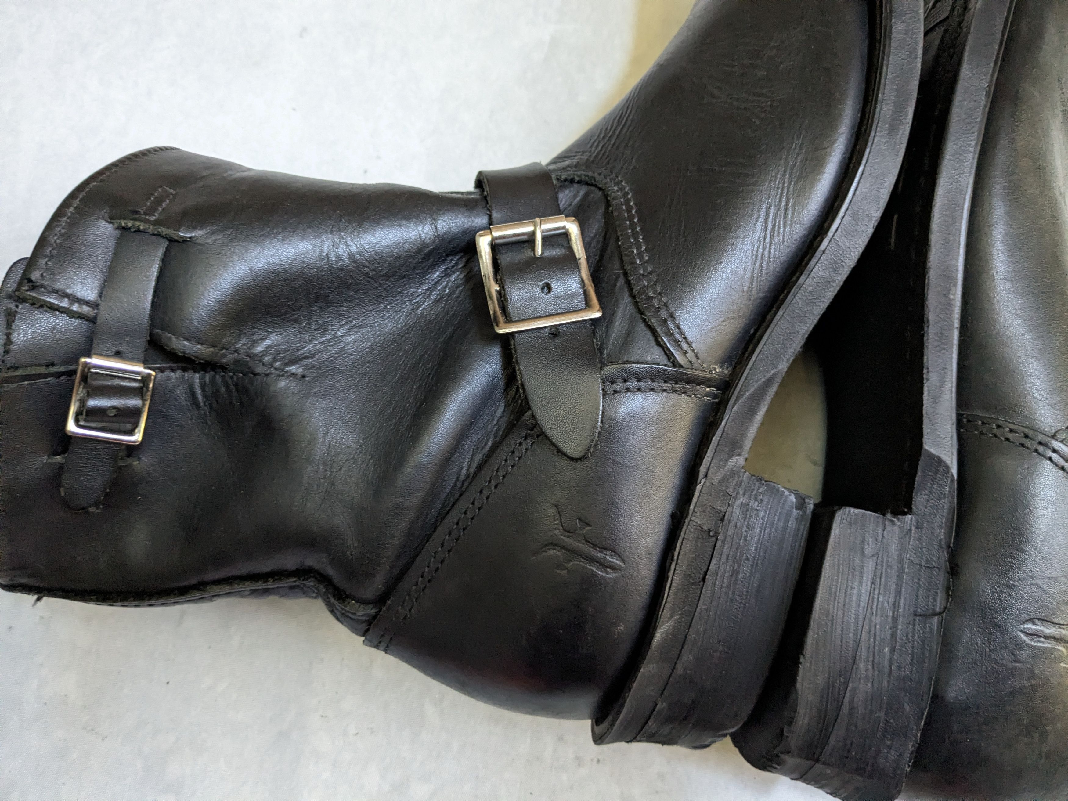 Frye Frye Engineer Black Leather 11 M Leather Buckle Size US 11 / EU 44 - 8 Thumbnail