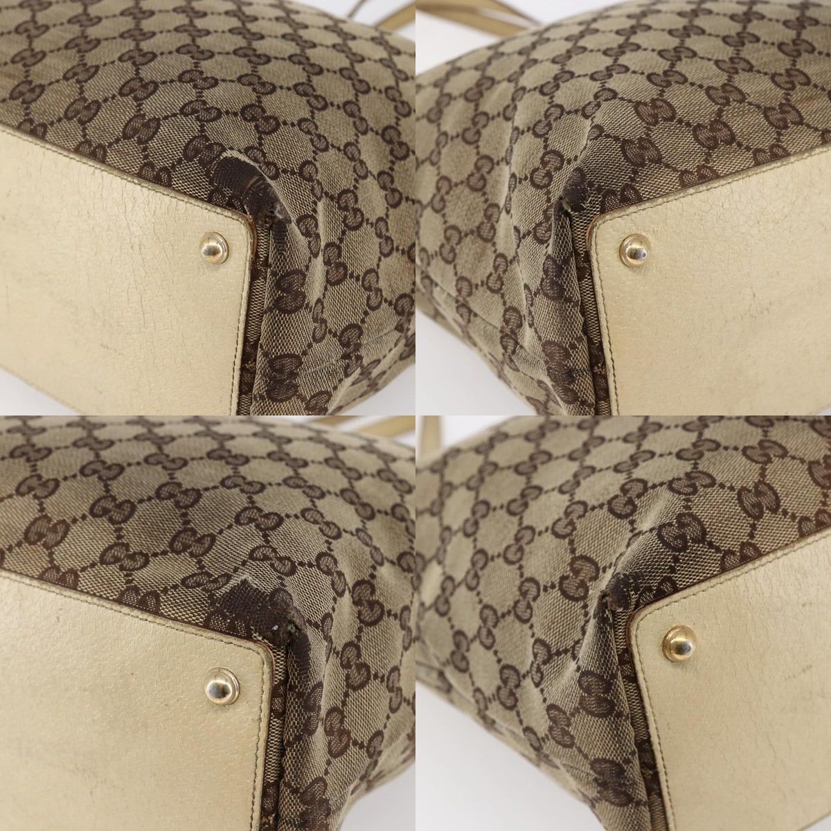 Gucci GUCCI GG Canvas Tote Bag Beige Gold Size ONE SIZE - 10 Thumbnail