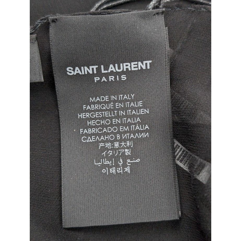 Saint Laurent Paris o1rshd1 Size: OS / Lavalliere Pointe Droite Scarf in Black Size ONE SIZE - 8 Thumbnail