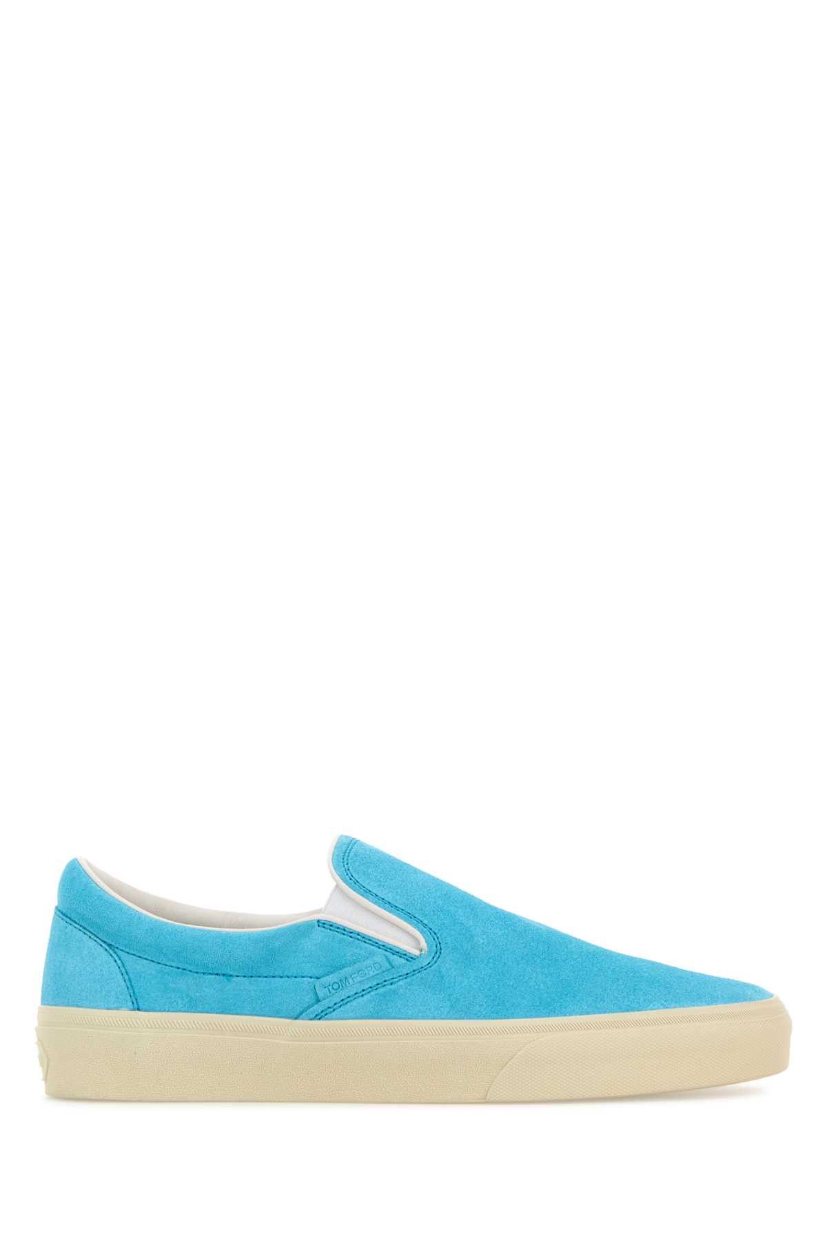 Tom Ford Light Blue Suede Slip Ons Size US 9.5 / EU 42-43 - 1 Thumbnail