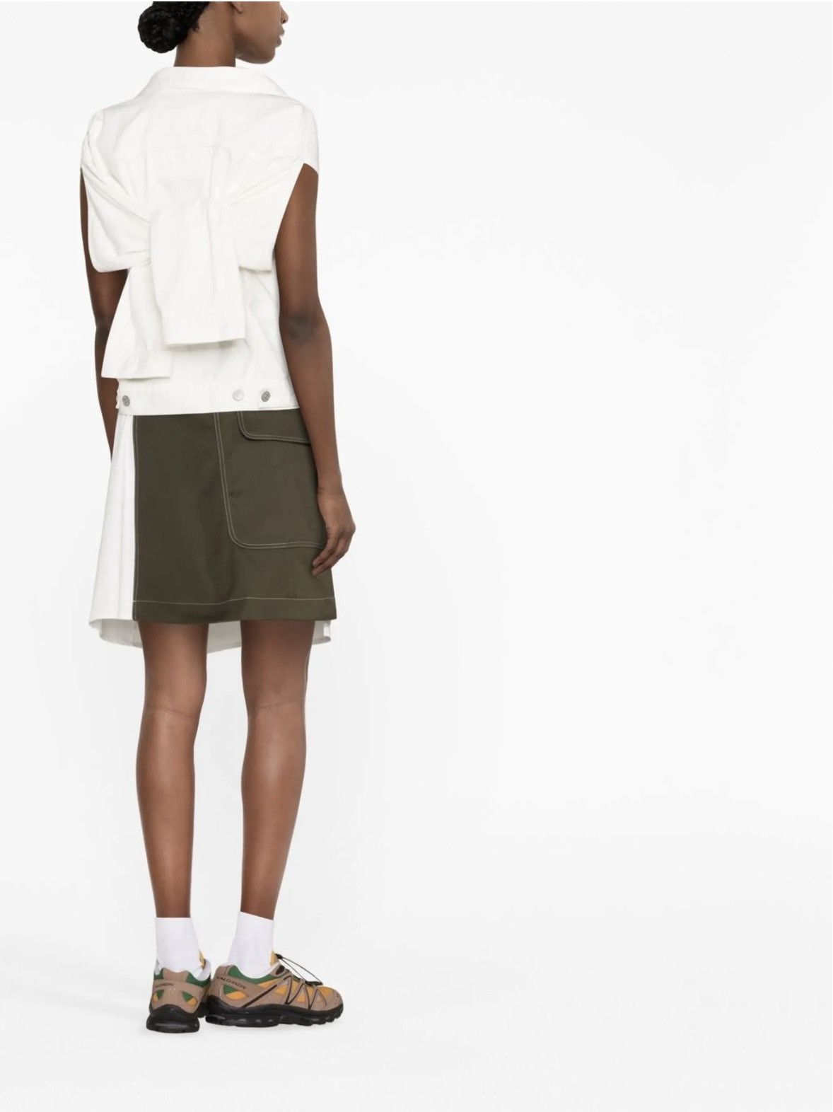 MM6 MM6 Maison Margiela White Cut-Out Denim Jacket Unisex EUC Size XS / US 0-2 / IT 36-38 - 3 Thumbnail