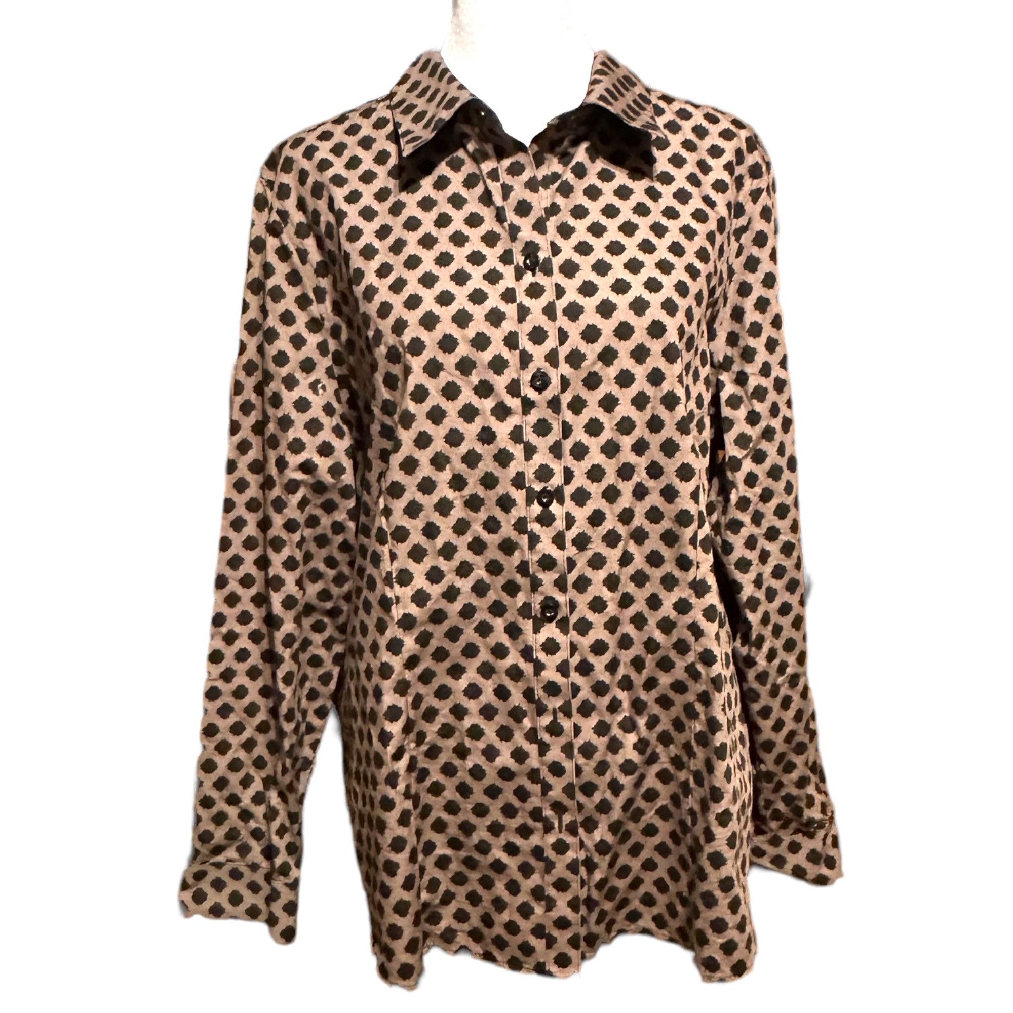 Chicos Chico's Ladies Taupe Black Wrinkle Resistant Cotton Fitted B Size XS / US 0-2 / IT 36-38 - 12 Thumbnail