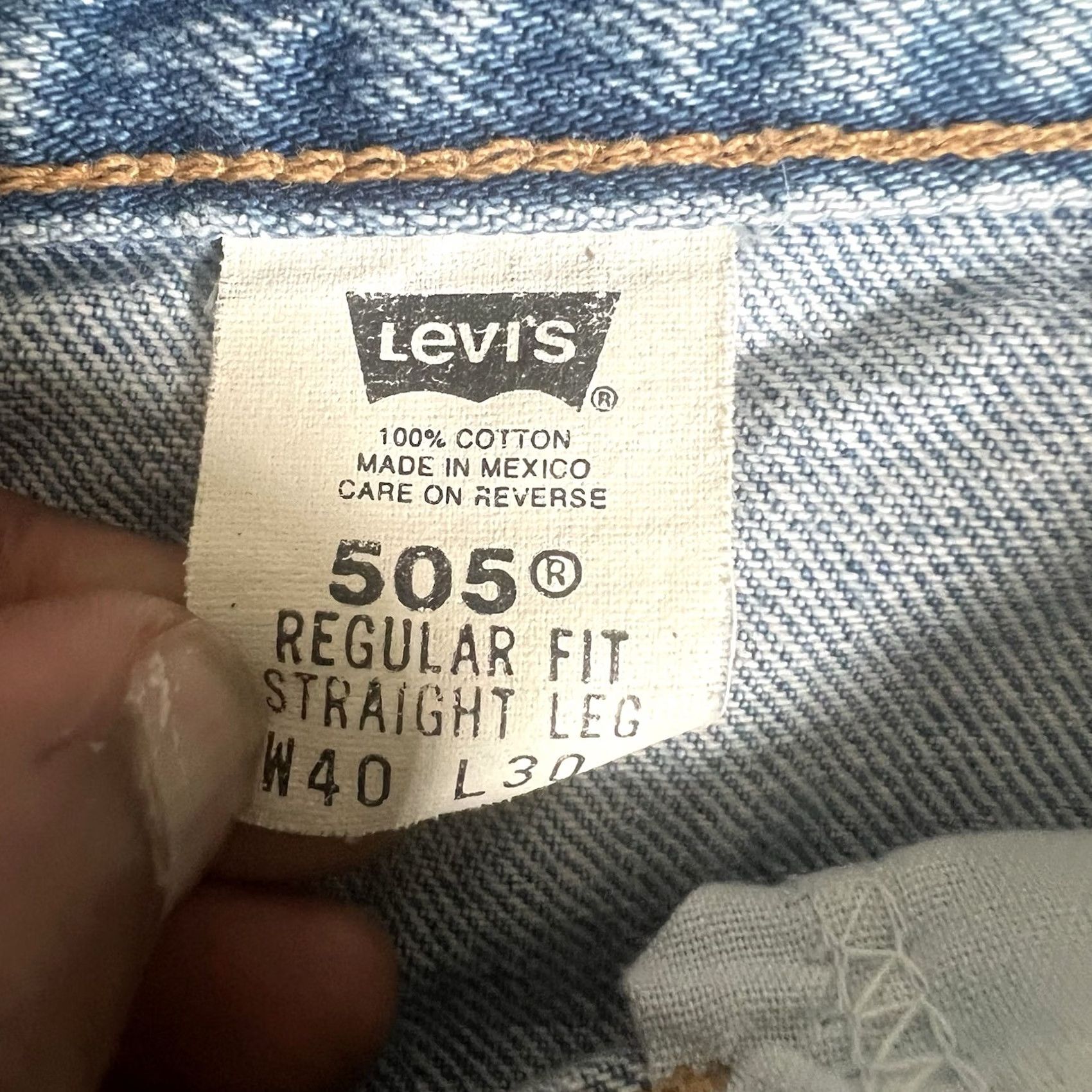 Levi's Vintage Levi'S 505 Jeans - Y2K Style Regular Fit Straight Leg Denim - Light Wash 38 x 31 Size US 38 / EU 54 - 6 Thumbnail