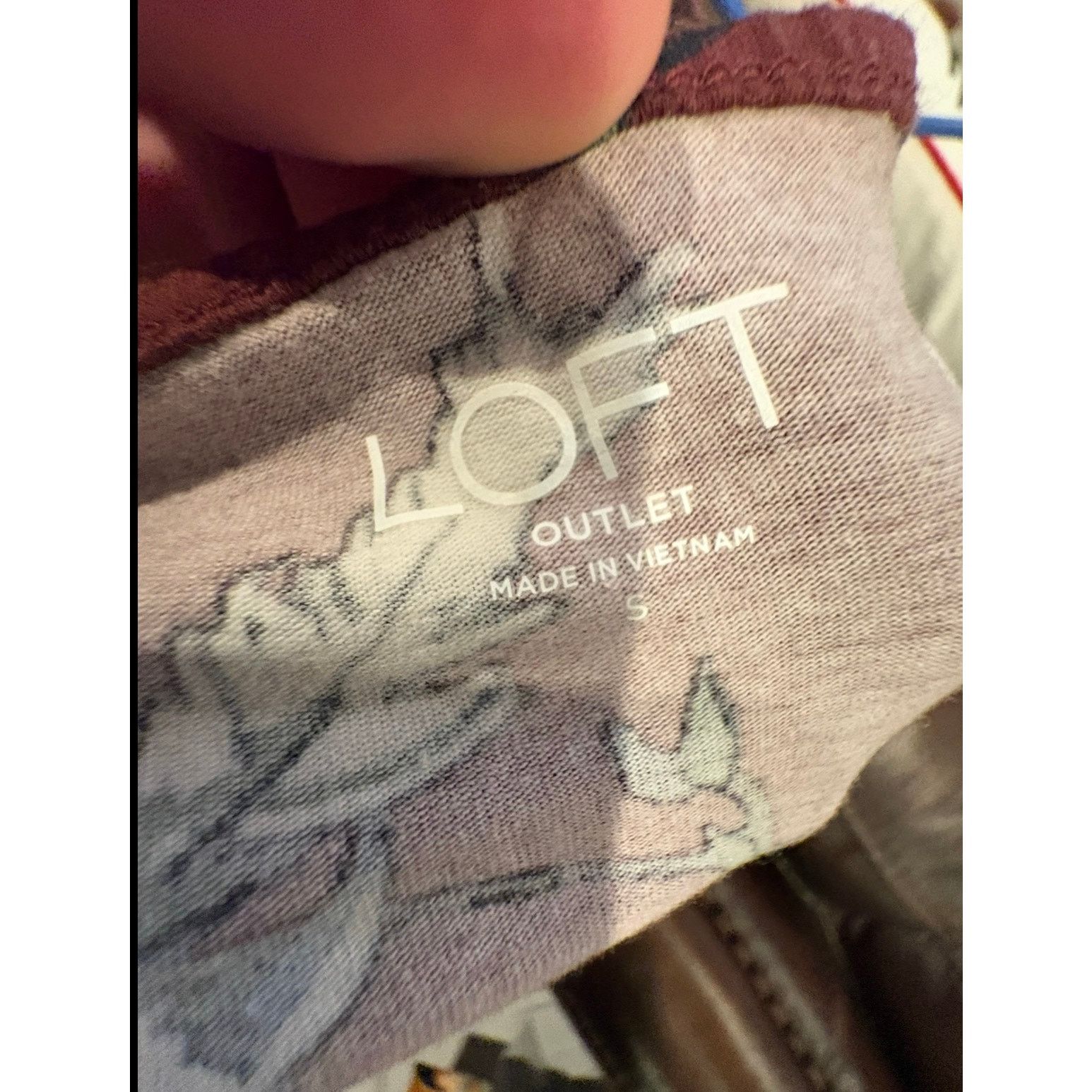 Loft LOFT Outlet Women’s Small S Burgundy Floral Tank Top Size S / US 4 / IT 40 - 4 Thumbnail
