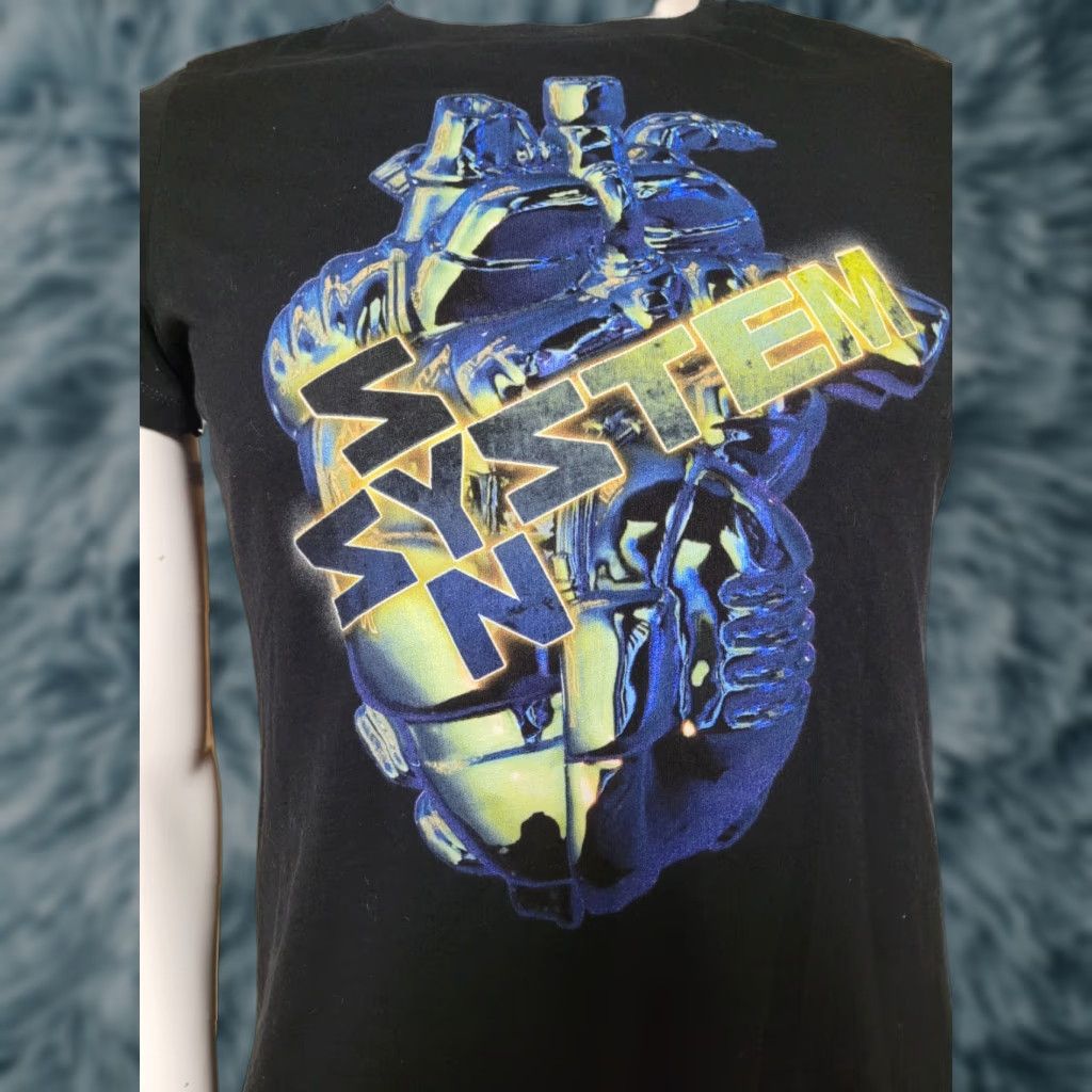 Vintage SYSTEM SYN T-Shirt Small Men XS Black Graphic Tee Band Gothic Music Clint Carney Size US S / EU 44-46 / 1 - 1 Thumbnail