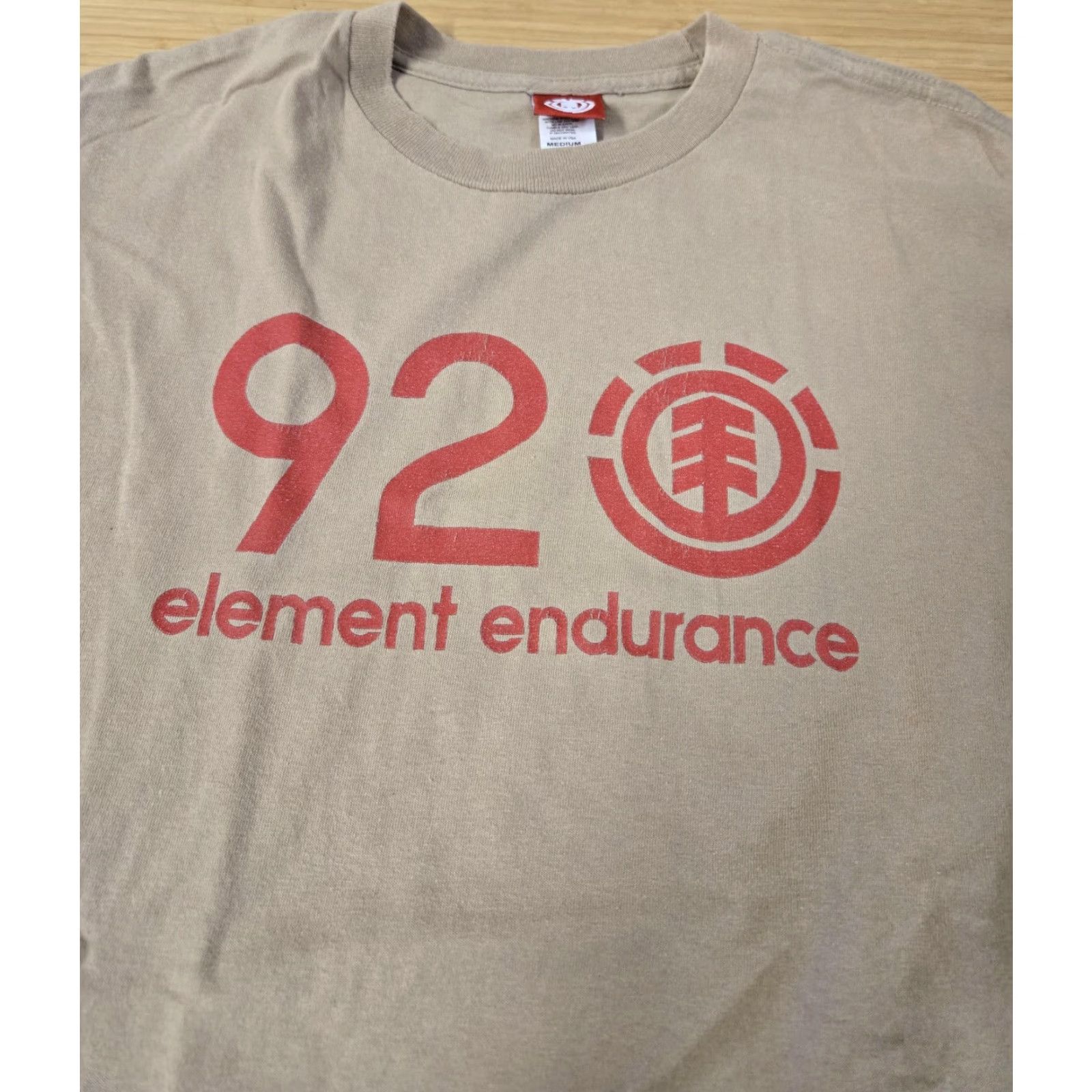 Element VINTAGE Element Shirt Mens Medium Tan 92 Endurance Logo Made in USA Skate Graphic Tee Size US M / EU 48-50 / 2 - 2 Thumbnail