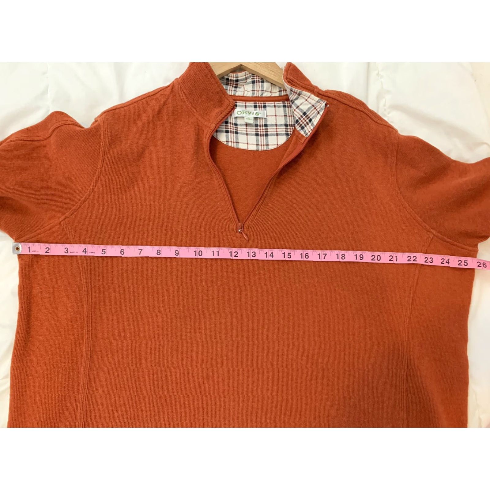 Orvis Orvis Men's 1/4 Zip Ribbed Pullover Cotton Sweater Orange XL Shirt Mens Size US XL / EU 56 / 4 - 4 Thumbnail