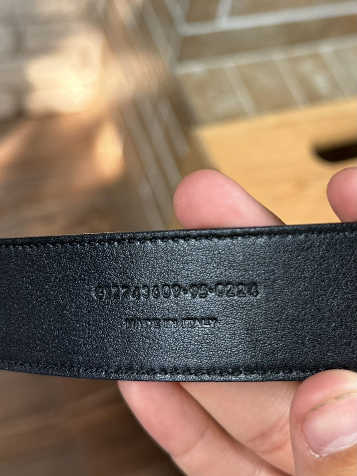 Saint Laurent Paris Saint Laurent Frame Thin Belt Crocodile Embossed Belt Size ONE SIZE - 11 Thumbnail