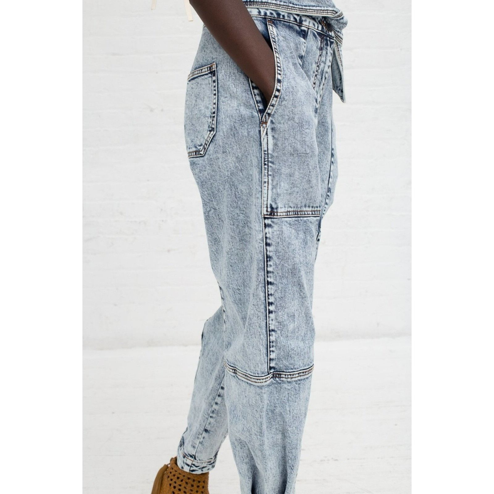 Ulla Johnson Ulla Johnson $395 Storm Jeans Tie Waist Cotton Blnd Acid Was Size 26" / US 2 / IT 38 - 6 Thumbnail