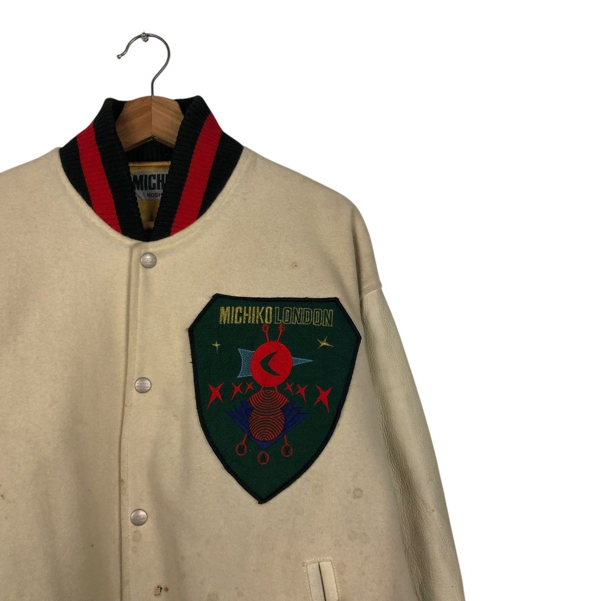 Japanese Brand 🔥VINTAGE BOMBER JACKET MICHIKO KOSHINO BIG LOGO BACKHIT Size US M / EU 48-50 / 2 - 9 Thumbnail