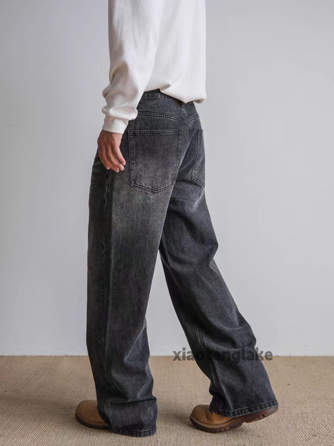 Jean × Vintage Utility unisex washed loose baggy faded hiphop jeans Size US 38 / EU 54 - 3 Thumbnail