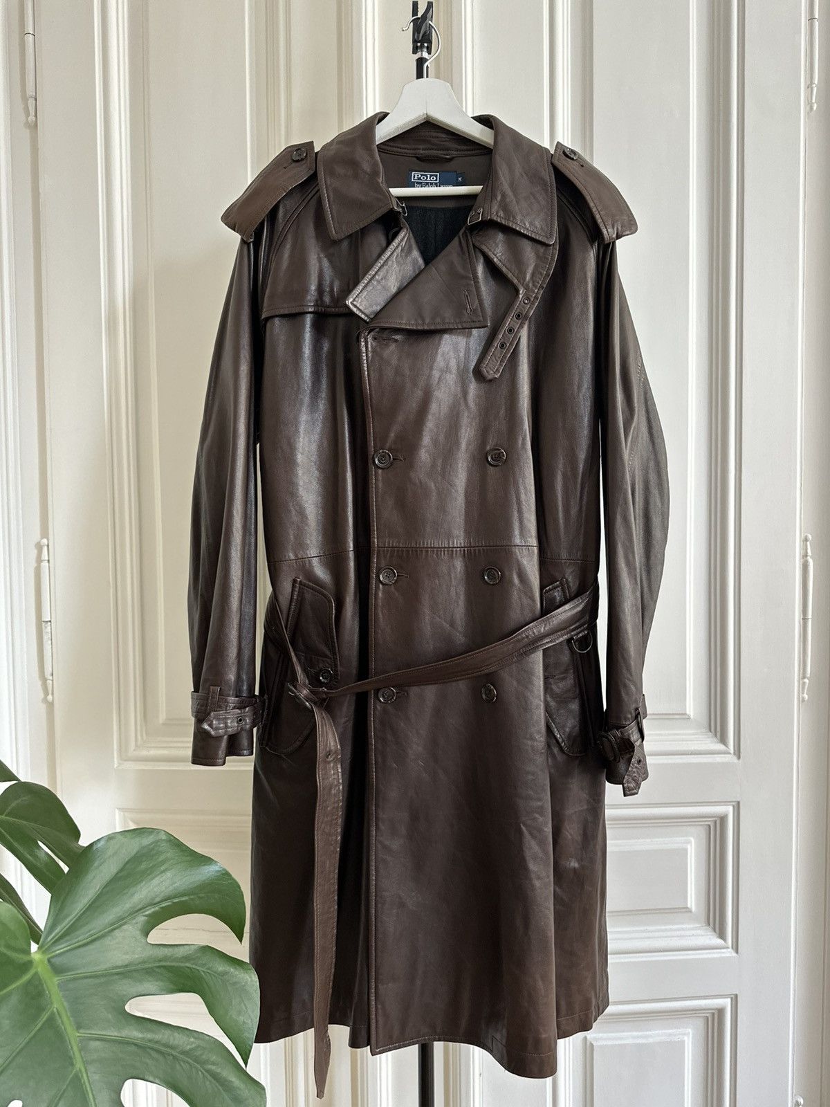 Polo Ralph Lauren Polo Ralph Lauren Vintage Rare 90s Army Leather Trench Coat Size US M / EU 48-50 / 2 - 1 Thumbnail