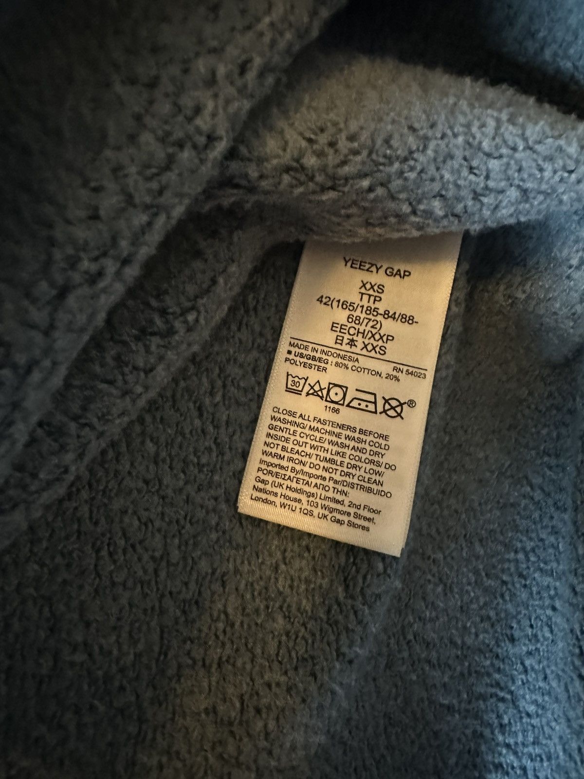 Balenciaga × Gap × Yeezy Yeezy Gap Fleece Yoke Tee Bluestone Size US XXS / EU 40 - 4 Thumbnail