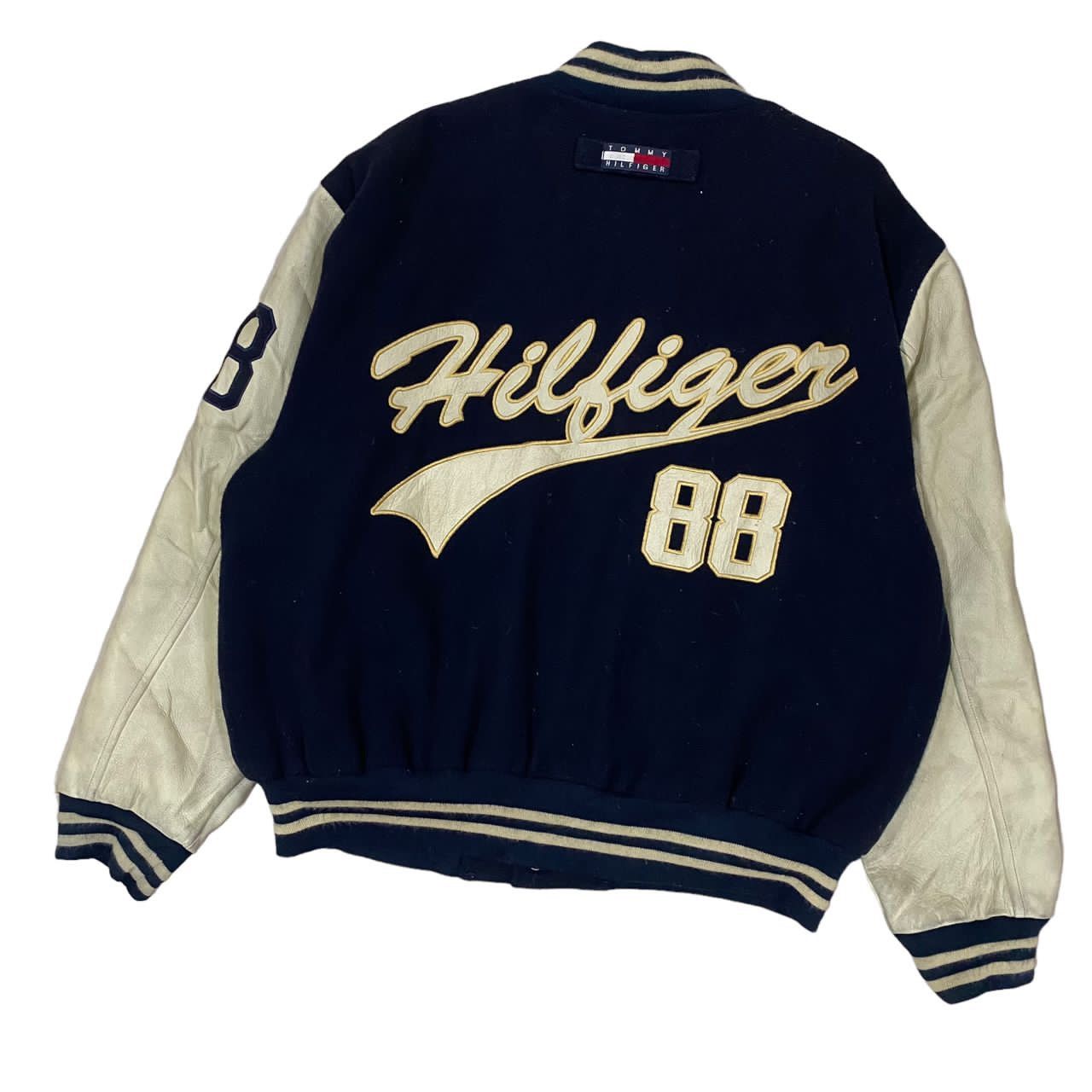 Tommy Hilfiger Vintage Tommy Hilfiger Wool Leather Varsity Jacket Size US L / EU 52-54 / 3 - 10 Thumbnail