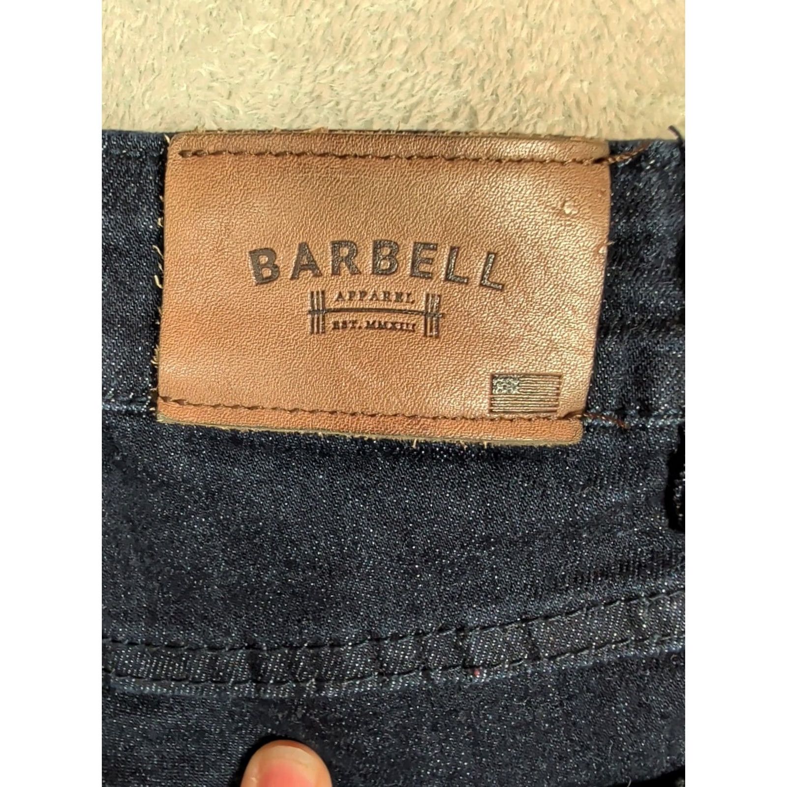 Vintage Barbell Apparel Jeans Mens 34x32 Straight Athletic Fit Stretch Dark Blue Denim 5-Pocket USA Preppy Classic Solid Blue Mid Rise Mens Jeans Size US 34 / EU 50 - 7 Thumbnail