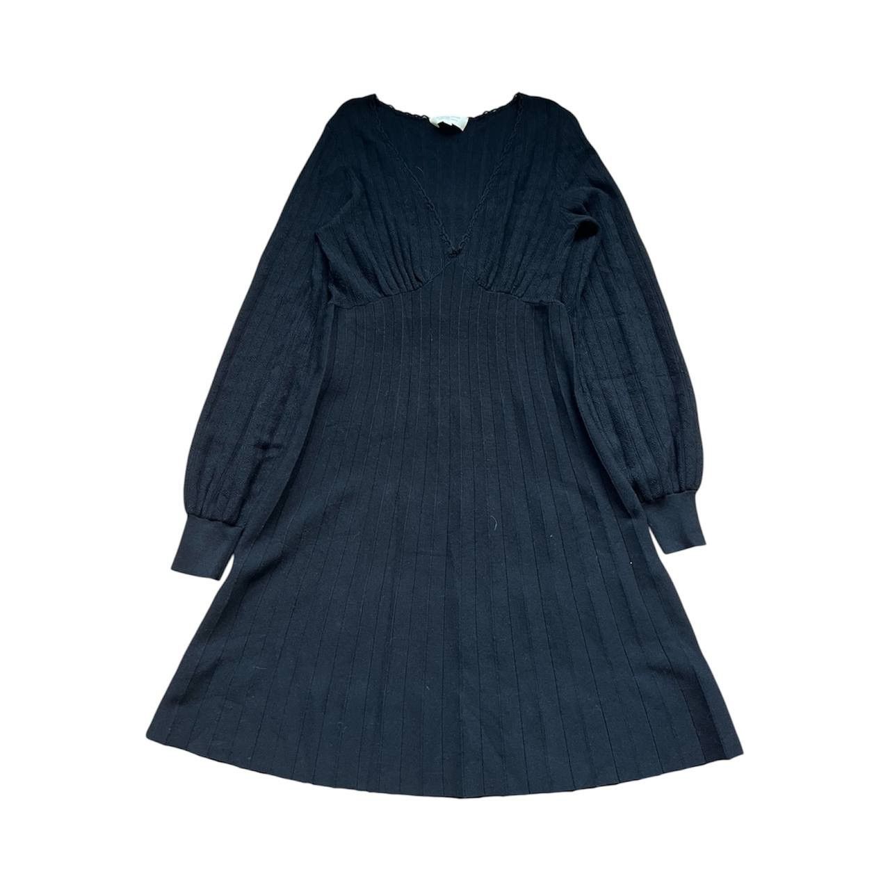 Sezane SEZANE PARIS RARE BLACK VISCOSE SOLID EVENING MID DRESS SZ L Size L / US 10 / IT 46 - 2 Thumbnail