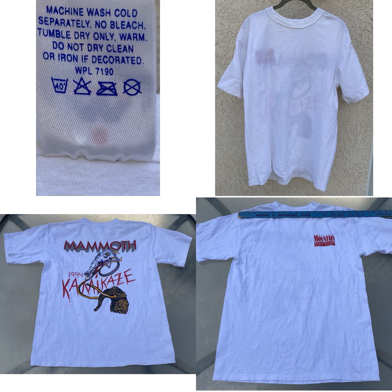 Vintage VINTAGE Mammoth Mountain Bike Park 1994 Kamikaze T Shirt Mountain Bike HL Miller USA L White Cotton 90s Sports Outdoor Graphics Mens Size US L / EU 52-54 / 3 - 10 Thumbnail