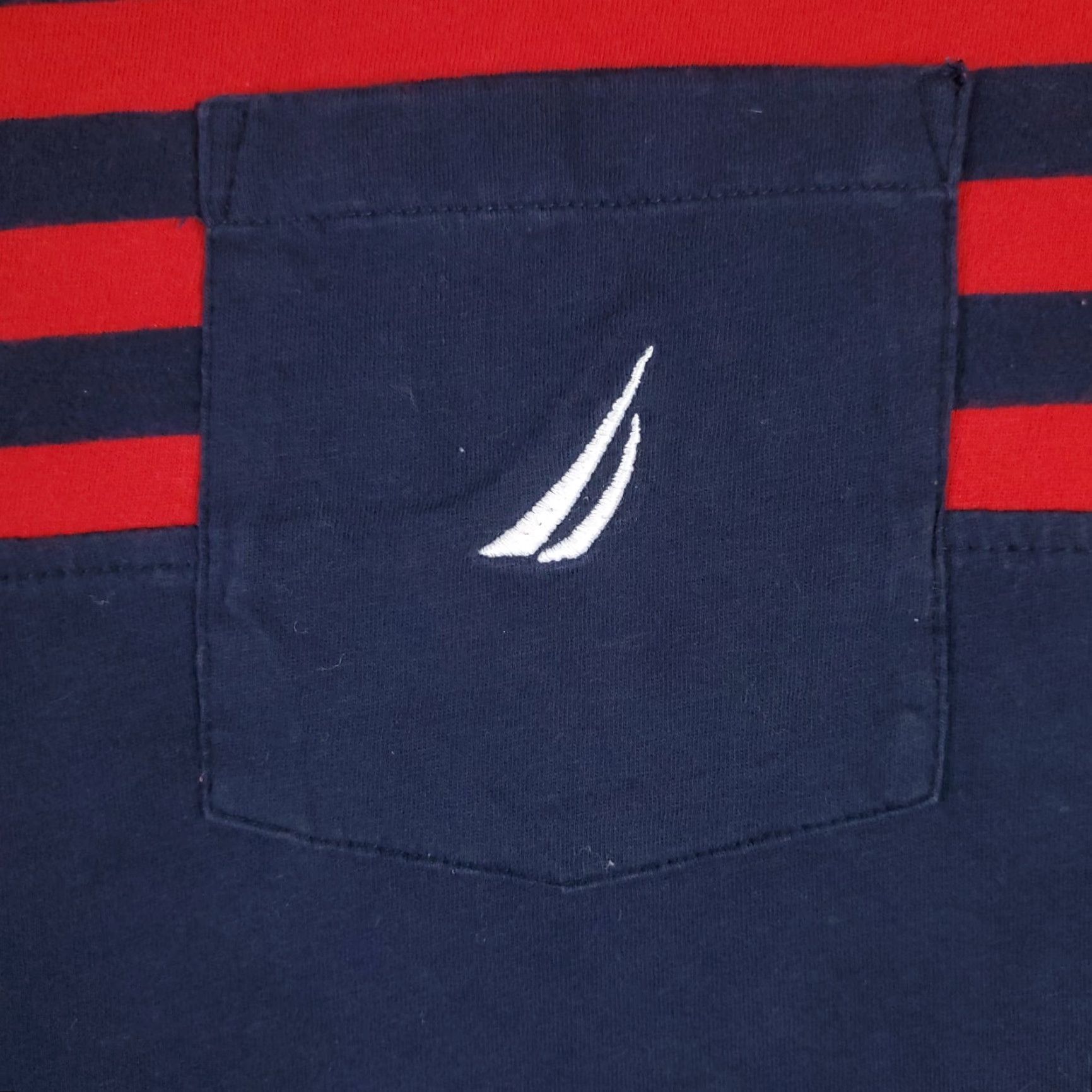 Nautica Nautica Shirt Mens Large Red Striped Crew Neck Short Sleeve Logo Casual Size US L / EU 52-54 / 3 - 2 Thumbnail
