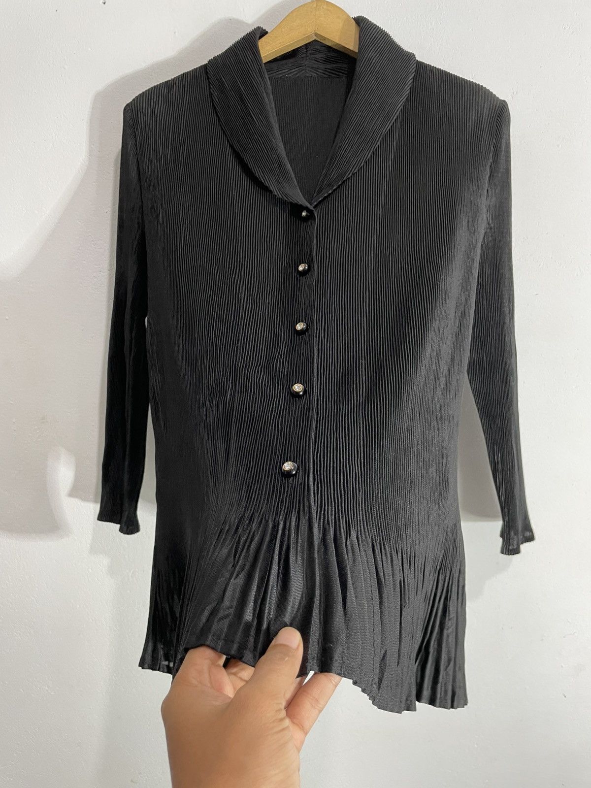 Yohji Yamamoto Undefined summer Black Pleated shirt Jacket issey style Size M / US 6-8 / IT 42-44 - 2 Thumbnail
