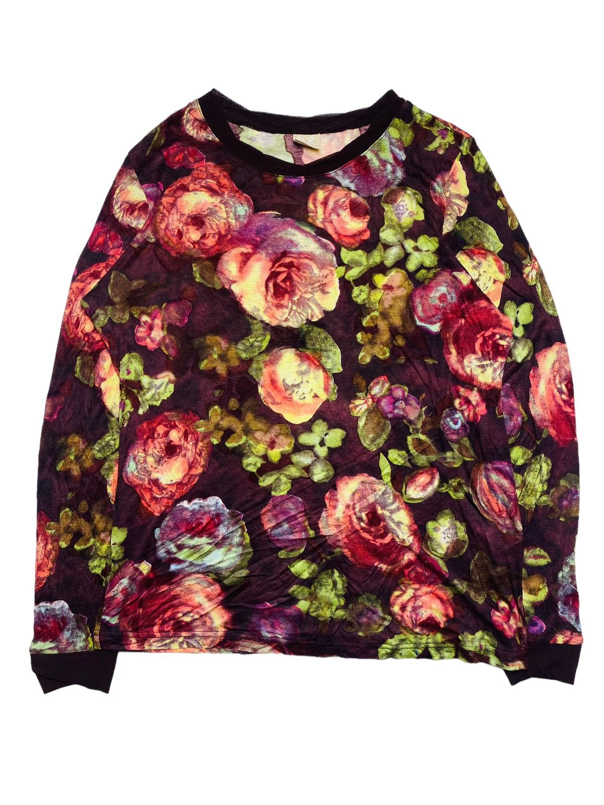 20471120 2000s Raku - Fantasy Floral Mesh Top Size US M / EU 48-50 / 2 - 1 Thumbnail