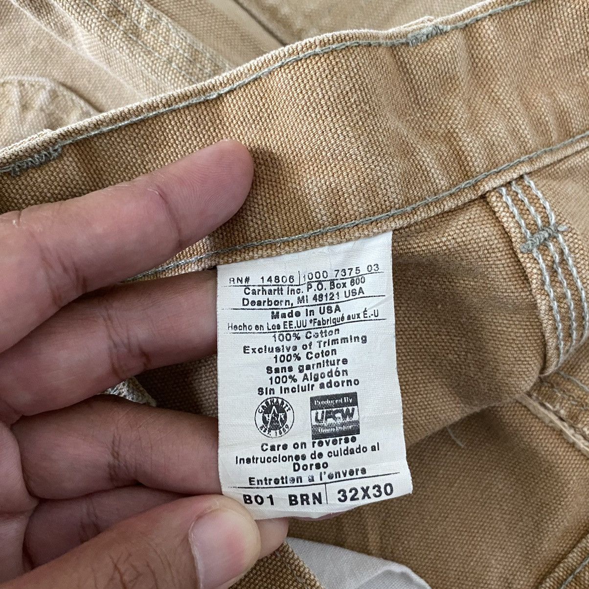 Carhartt VTG Carhartt Double Knee Faded Tan Dirty Carpenter Pants Size US 31 - 25 Thumbnail
