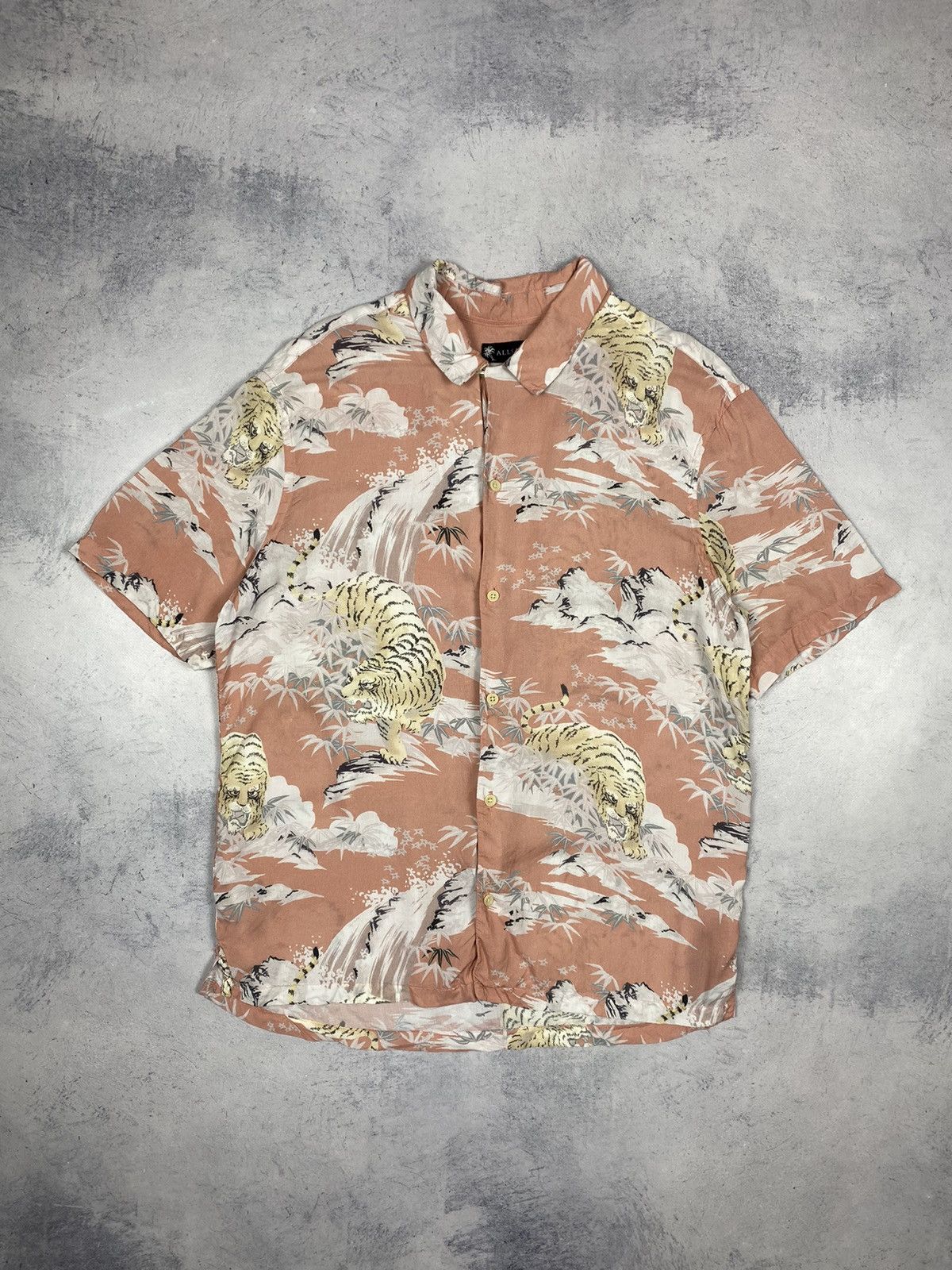 Allsaints Allsaints Tiger Floral Japanese Inspired Hawaiian Shirt Size US M / EU 48-50 / 2 - 2 Thumbnail