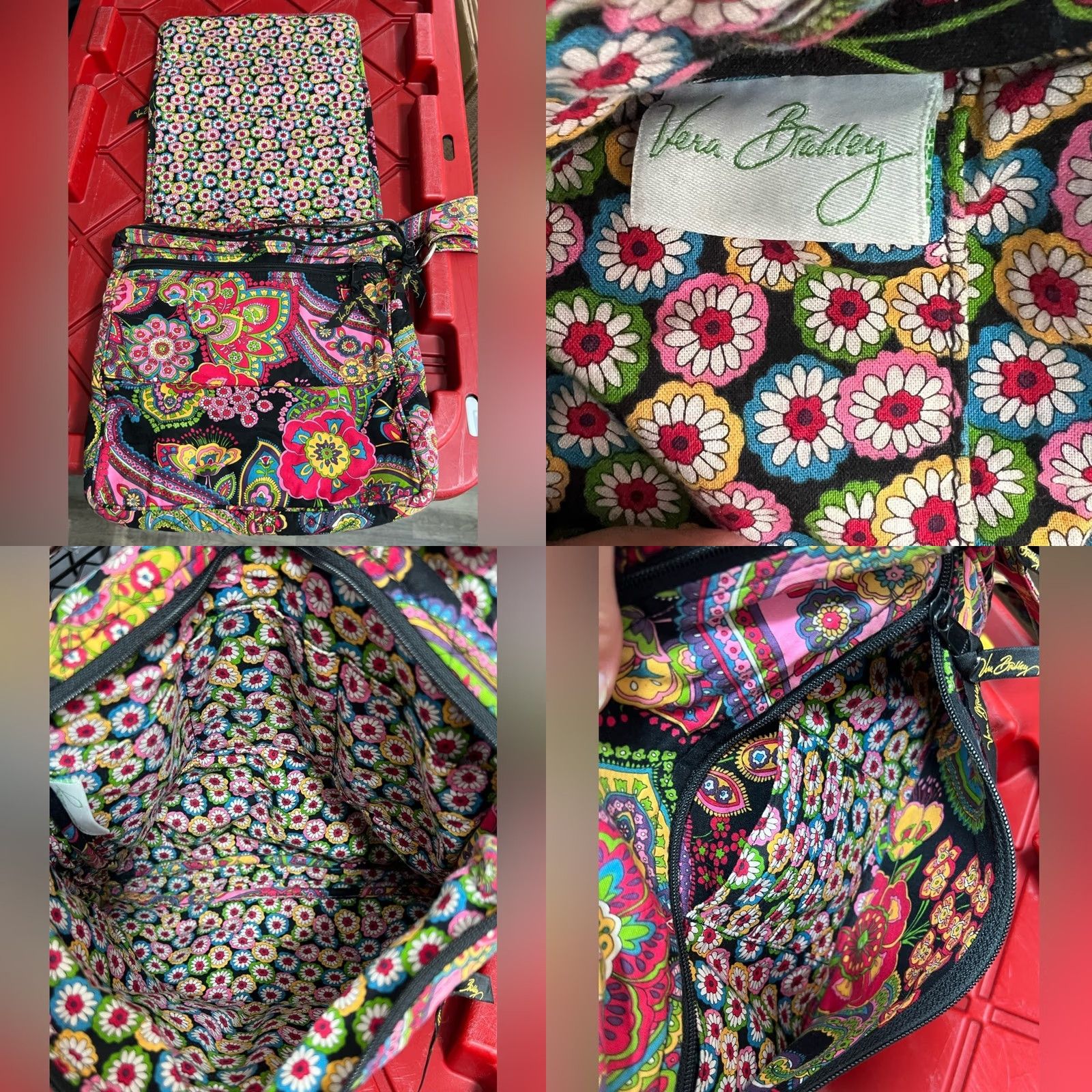 Vera Bradley Vera Bradley Purse Crossbody Retired Symphony In Hue Paisley Black Cotton Women's Size ONE SIZE - 8 Thumbnail