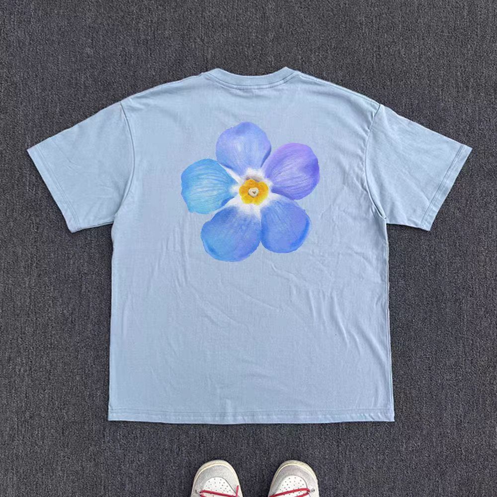Vintage Blue Washed Vintage Floral Print T-Shirt Size US M / EU 48-50 / 2 - 1 Thumbnail