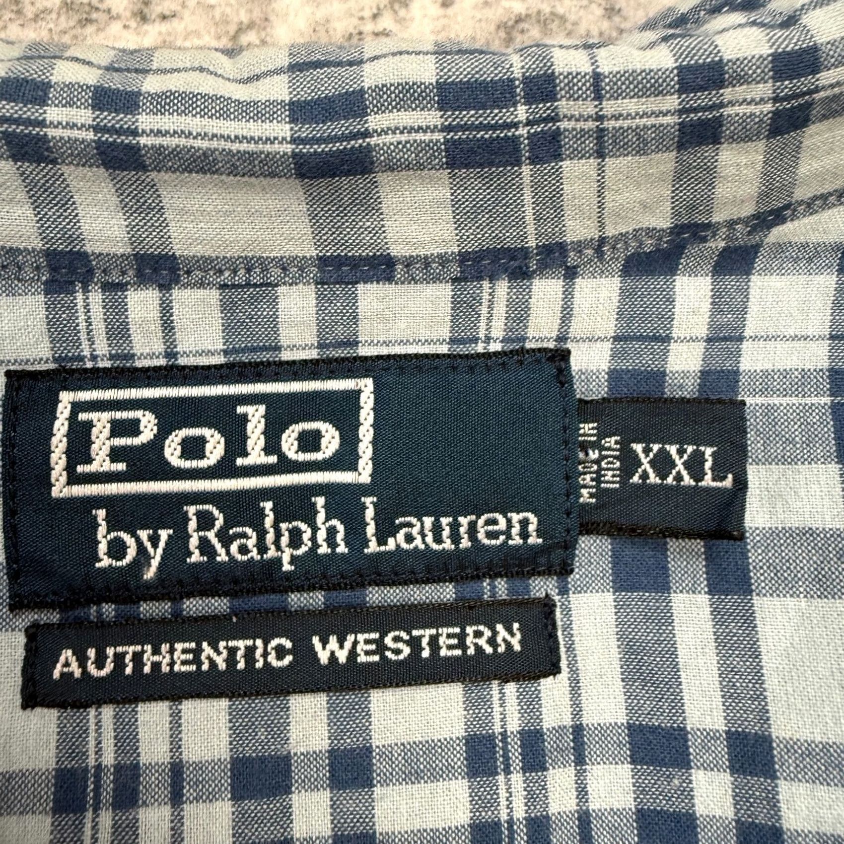 Polo Ralph Lauren VINTAGE Polo Ralph Lauren Shirt Mens 2XL Western Pearl Snap Blue Plaid Cotton Button-Up Collared Long Sleeve Cowboy Western Size US XXL / EU 58 / 5 - 3 Thumbnail