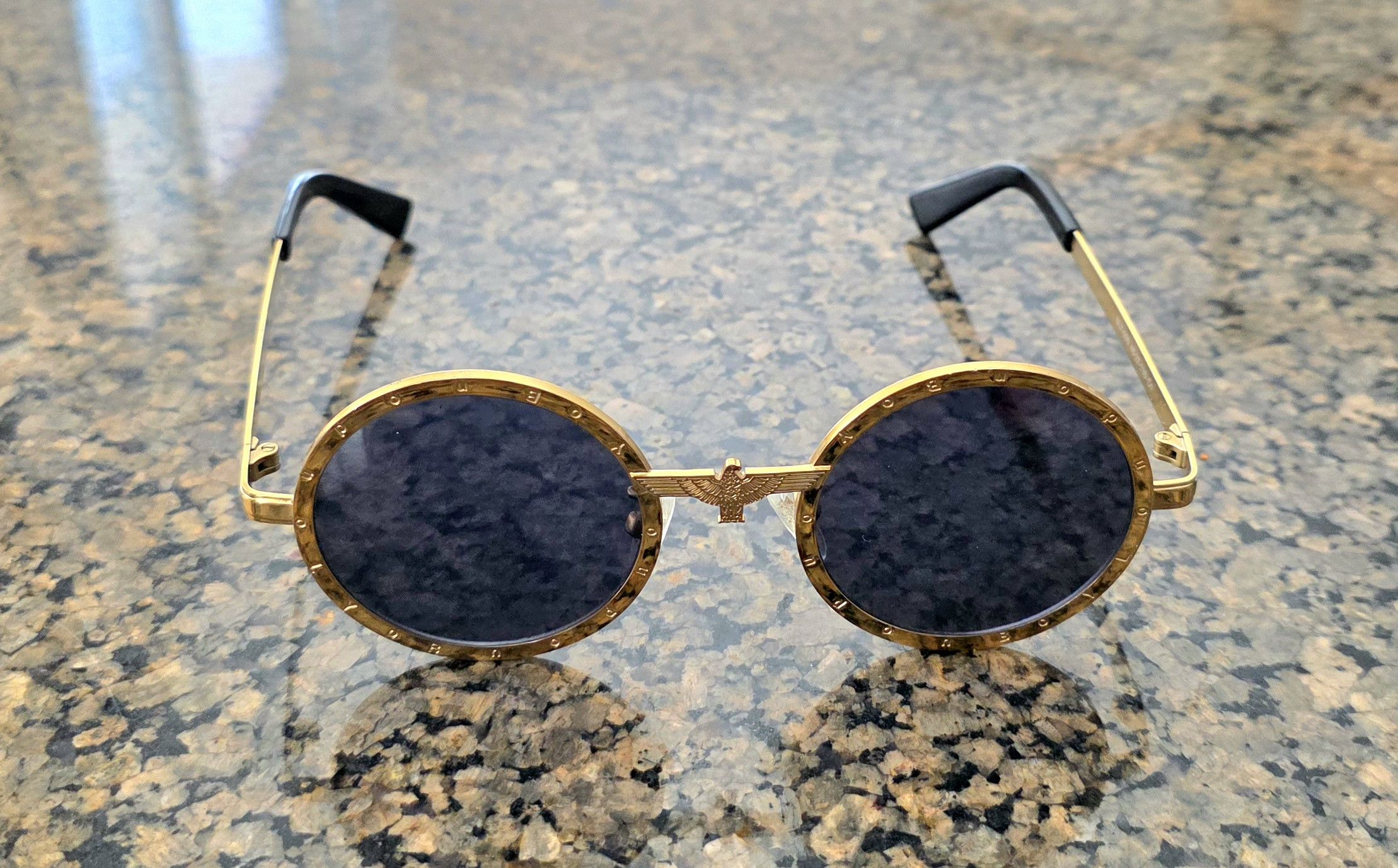 Boy London BOY London Gold Eagle Cyberpunk Lennon Round Sunglasses 80s Size ONE SIZE - 2 Thumbnail