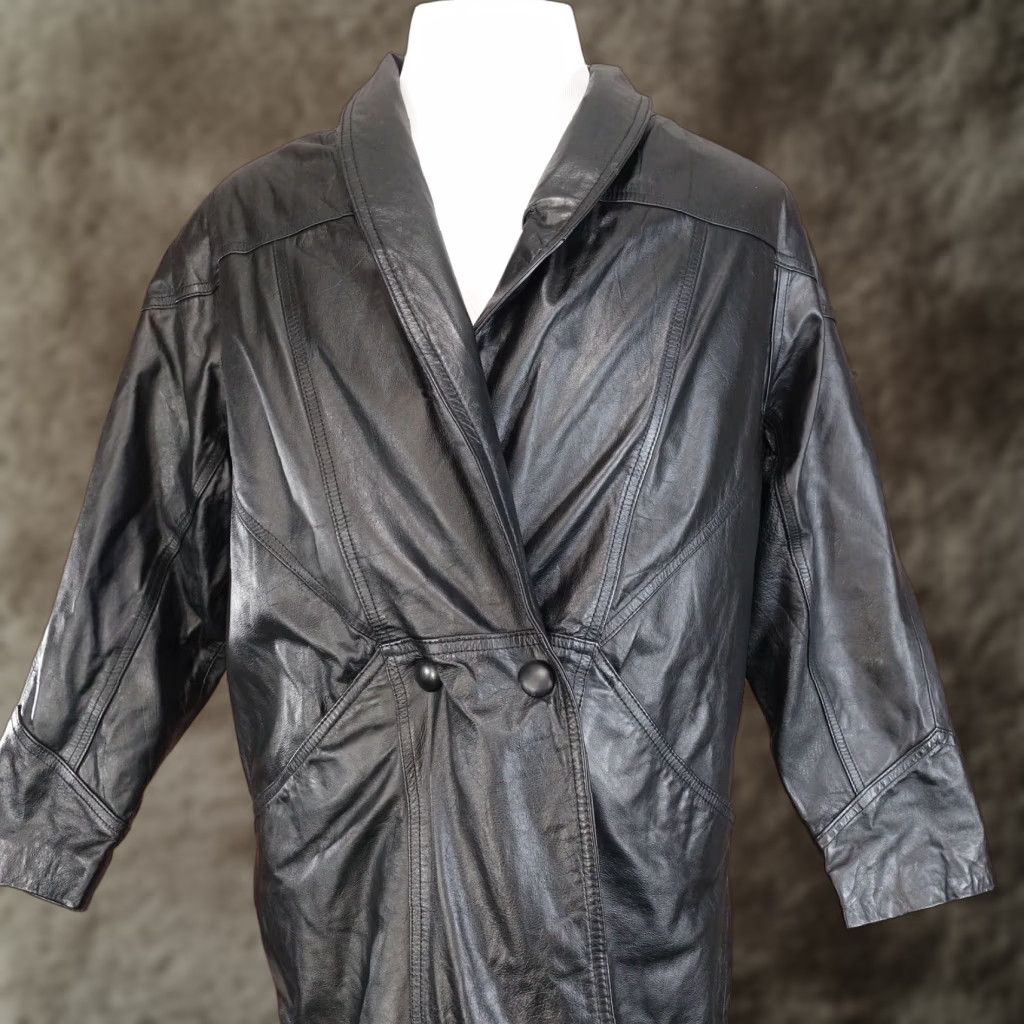 Vintage VINTAGE Wilsons Leather Women Coat Trench Size S Small Black 24.5" Pit-to-Pit 48" Length Mens Womens Girls Boys? Size S / US 4 / IT 40 - 1 Thumbnail