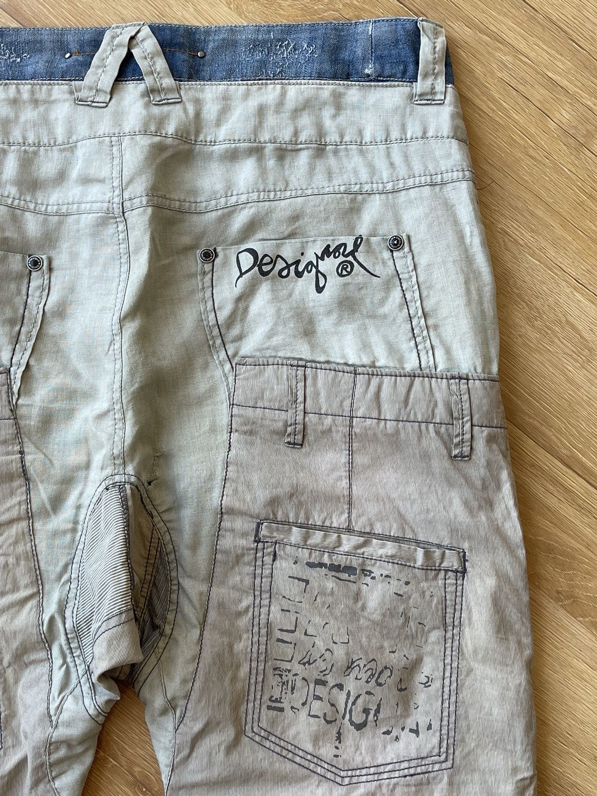 Desigual Desigual Multi-Pocket Patchwork Linen Blend Pants Size 46 Size US 38 / EU 54 - 8 Thumbnail
