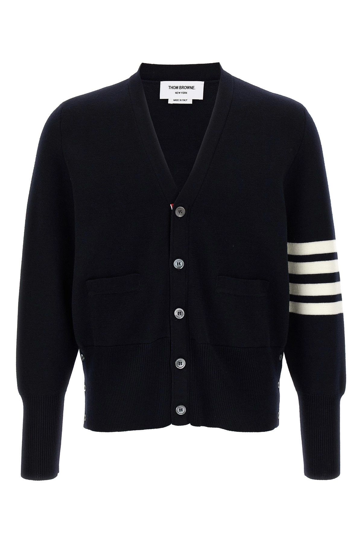 Thom Browne '4-Bar' Wool cardigan Size US L / EU 52-54 / 3 - 1 Thumbnail