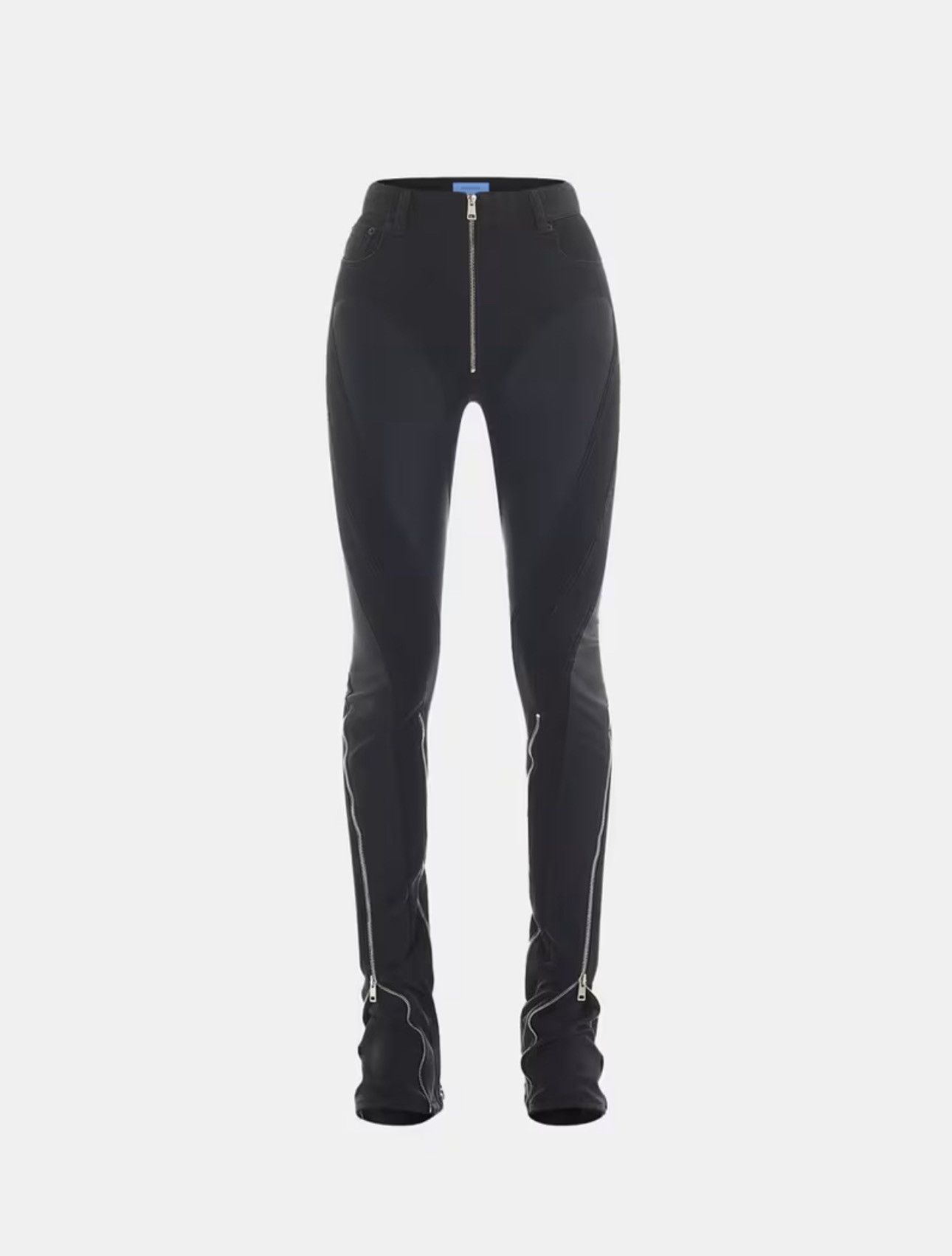 Mugler Last Size Mugler Spiral Flared High-Waisted Trousers Size 28" / US 6 / IT 42 - 1 Thumbnail