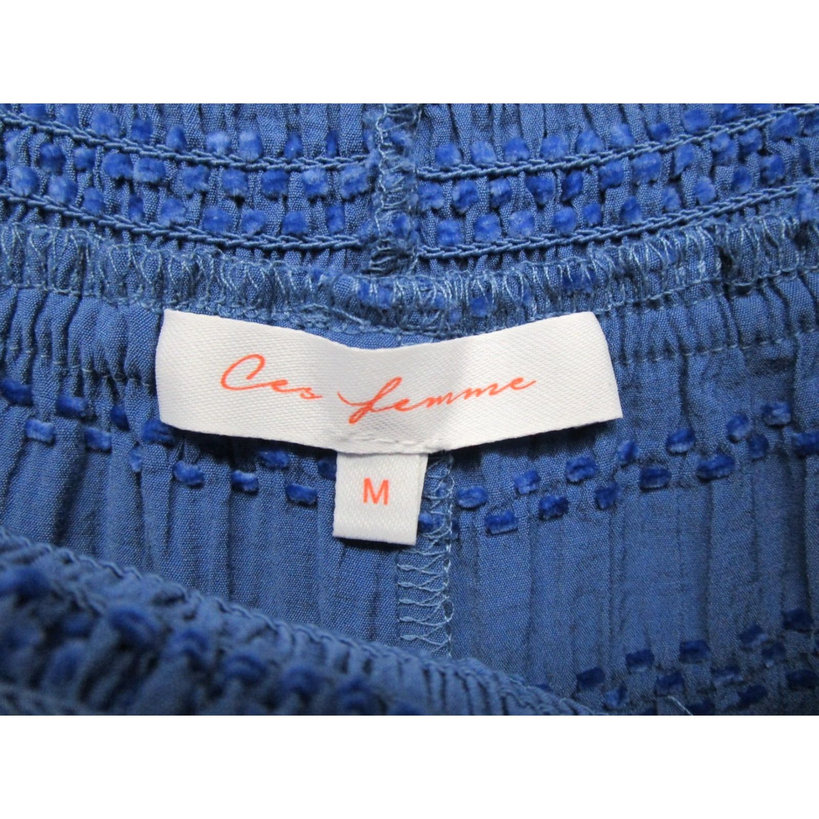 Vintage Ces Femme Women’s Wide-Leg High Rise Blue Pants M Beach Stretch Pattern Floral Casual Travel Size 32" / US 10 / IT 46 - 4 Thumbnail