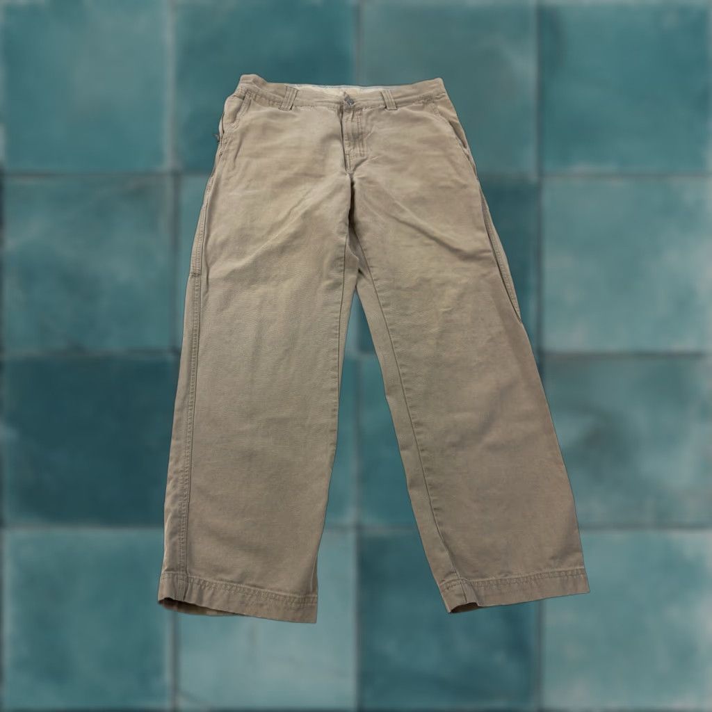 Vintage Columbia Pants Mens 32 Khaki Canvas Workwear Wide-Leg Chino Pockets Beige 32 Inseam 28 Mens Size US 32 / EU 48 - 1 Thumbnail