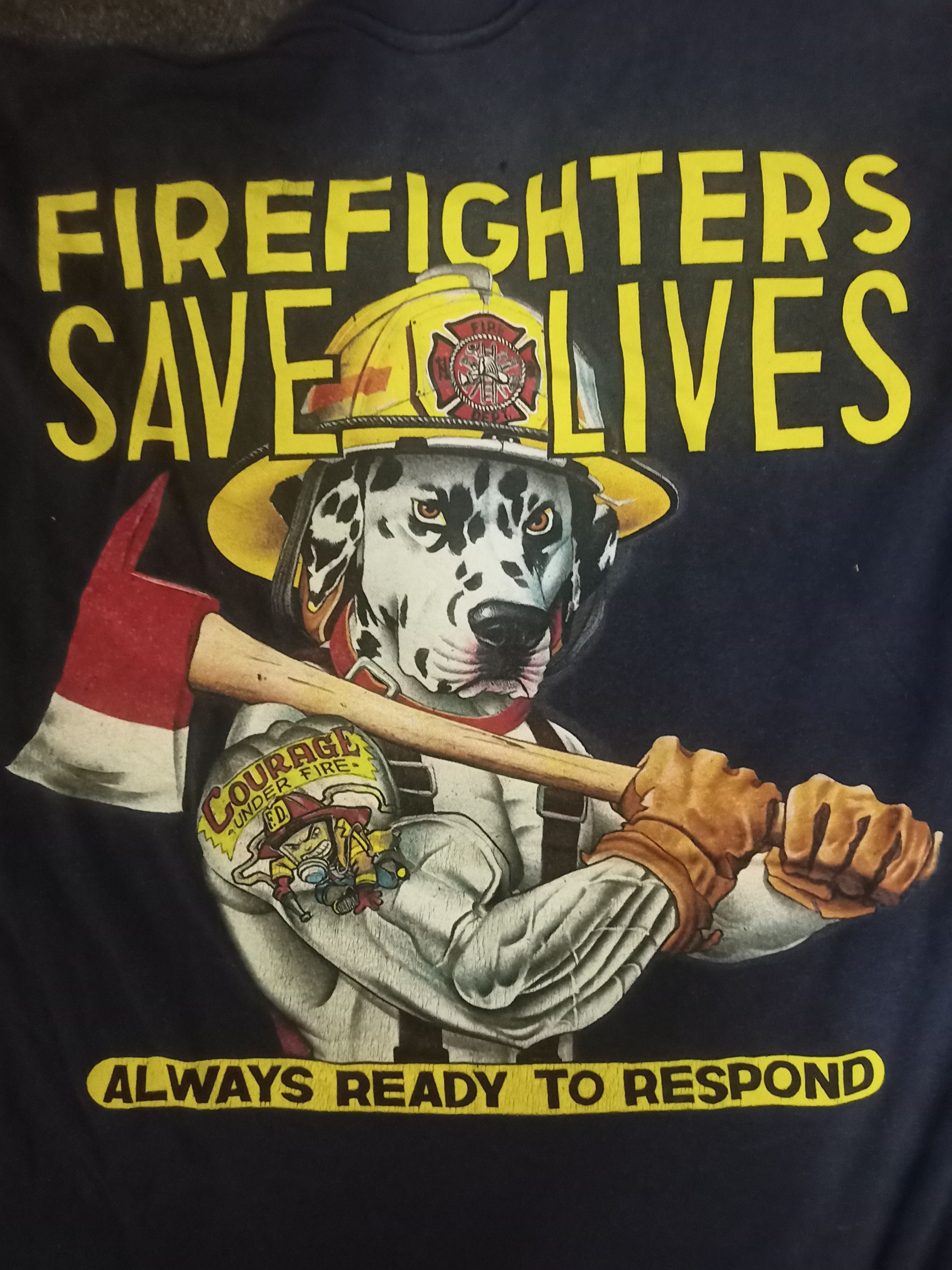 All Sport × Other × Vintage Vintage 90s Dog Firefighter Save Lives Size US XL / EU 56 / 4 - 4 Thumbnail