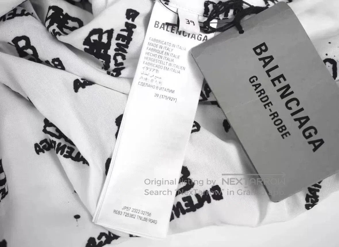 Balenciaga balenciaga oversized all over logo shirt. Size US M / EU 48-50 / 2 - 6 Thumbnail