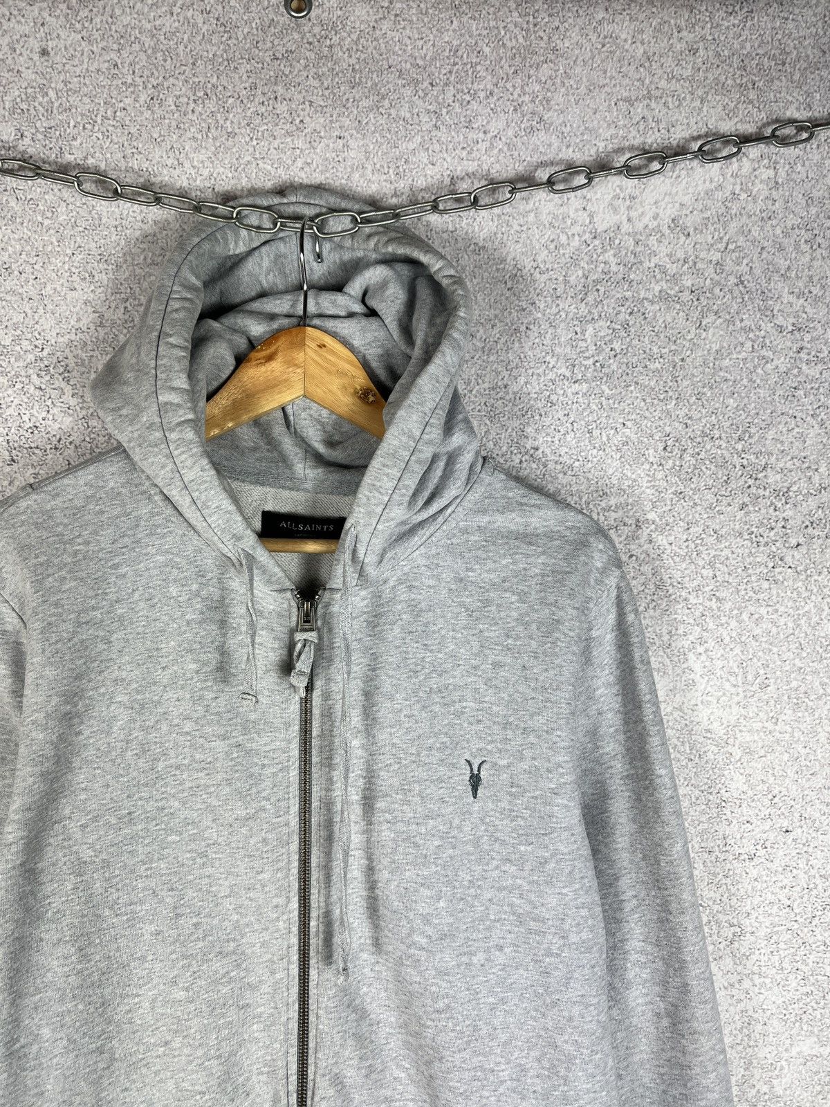 Allsaints Allsaints Basic Grey Zip Hoodie Heavy Cotton Size US M / EU 48-50 / 2 - 2 Thumbnail