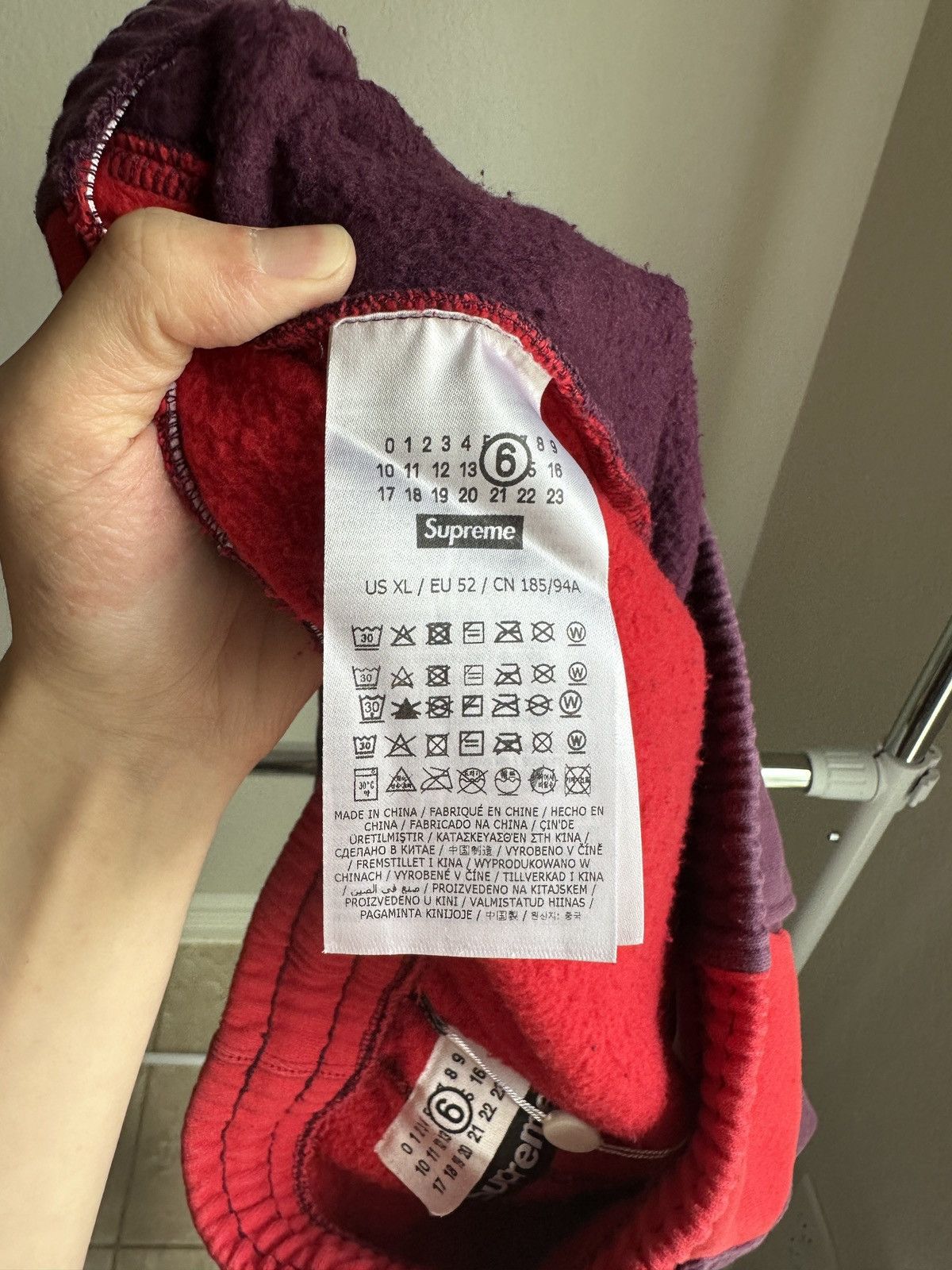 Maison Margiela × Supreme Supreme x MM6 Maison Margiela Eagle Sweatpants Purple Red Size US 36 / EU 52 - 8 Thumbnail