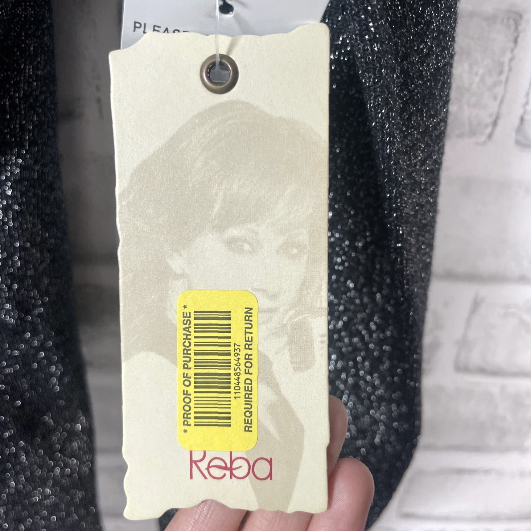 Vintage NWT Reba Sweater Silver Glittery Scoop Neck Womens M Shirt Size M / US 6-8 / IT 42-44 - 5 Thumbnail