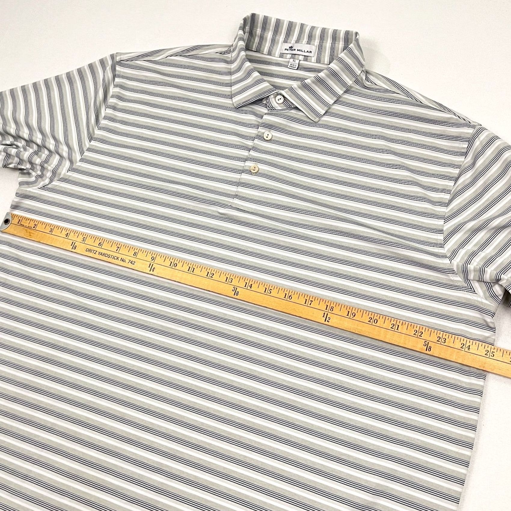 Peter Millar Peter Millar Summer Comfort Polo Shirt Men XL Gray Striped Duke Golf Club Preppy Size US XL / EU 56 / 4 - 6 Thumbnail