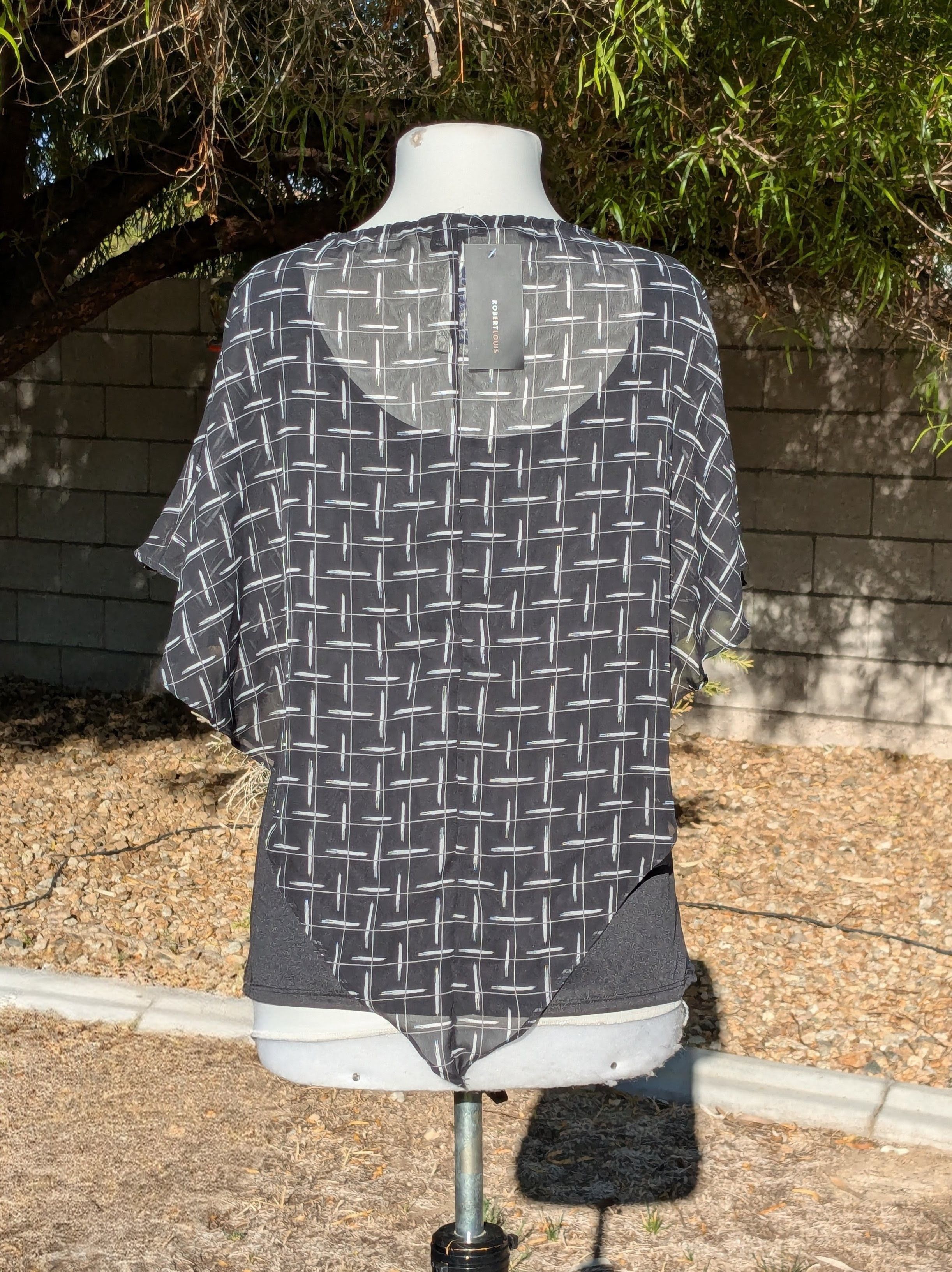 Other Robert Louis Abstract Print Breezy Poncho Pullover Blouse Size S / US 4 / IT 40 - 4 Thumbnail