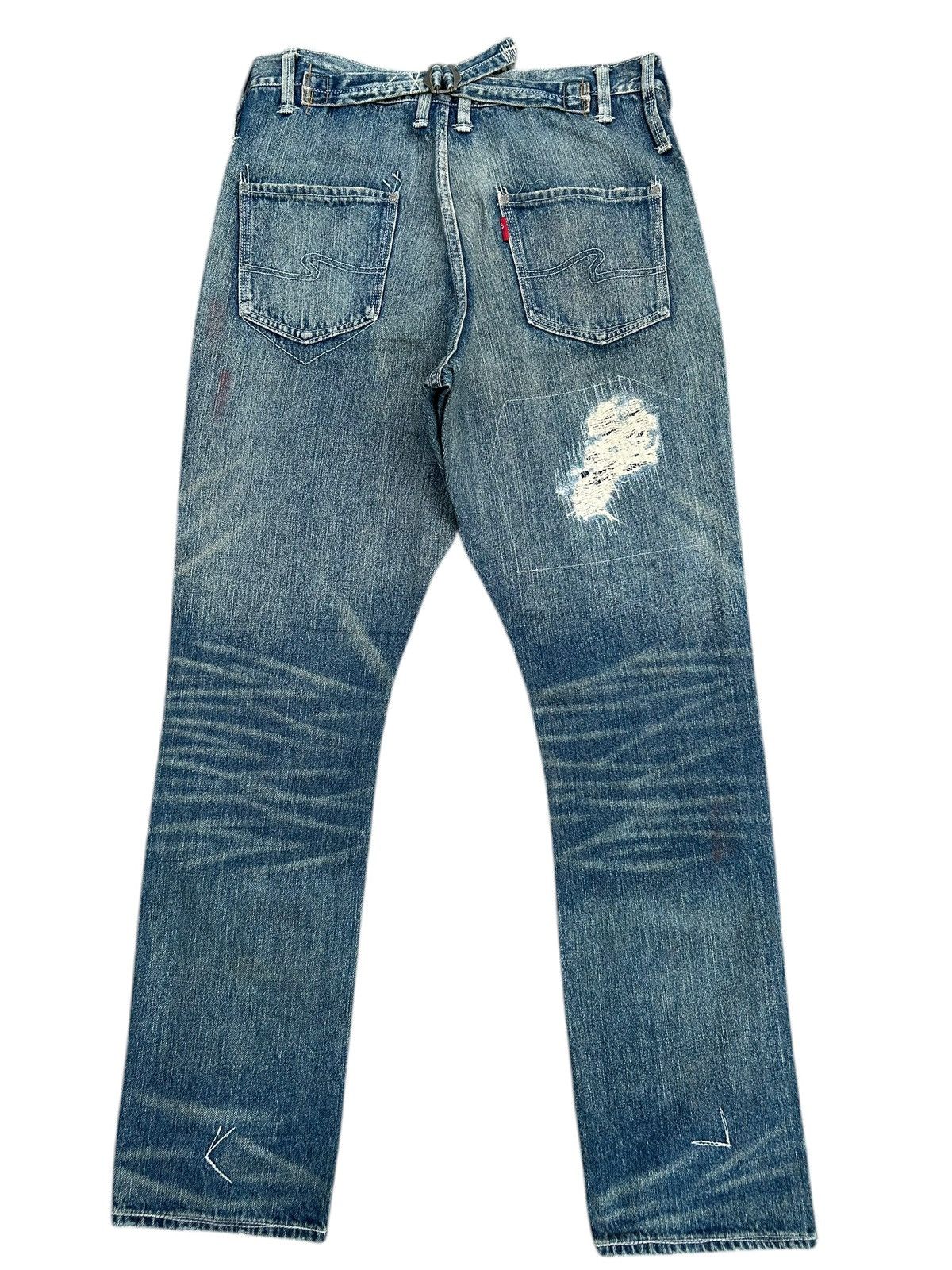 Kapital BONDS AND PEACE BUCKLE BACK JAPANESE DISTRESSED DENIM JEANS Size US 32 / EU 48 - 2 Thumbnail