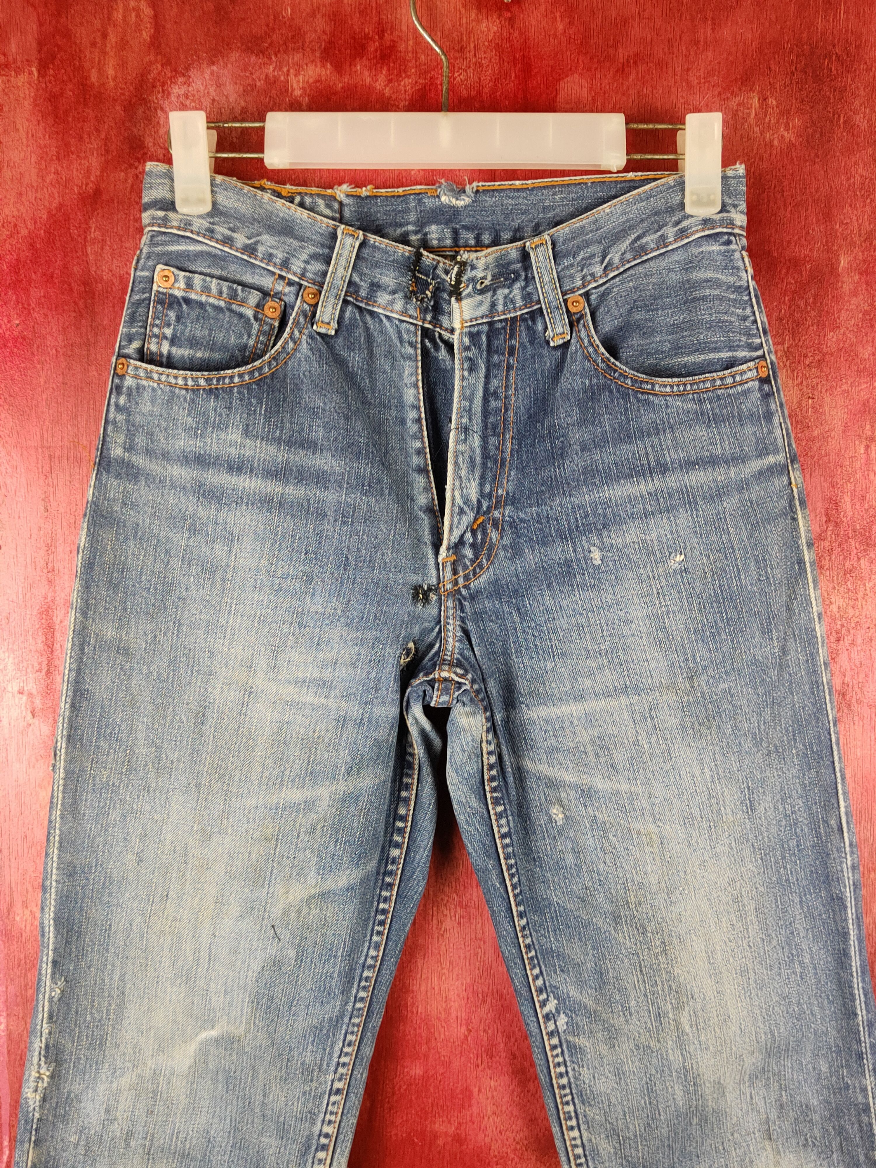 Levi's 502 Levi's vintage faded Blue distressed ripped Denim #S1412 Size US 28 / EU 44 - 2 Thumbnail